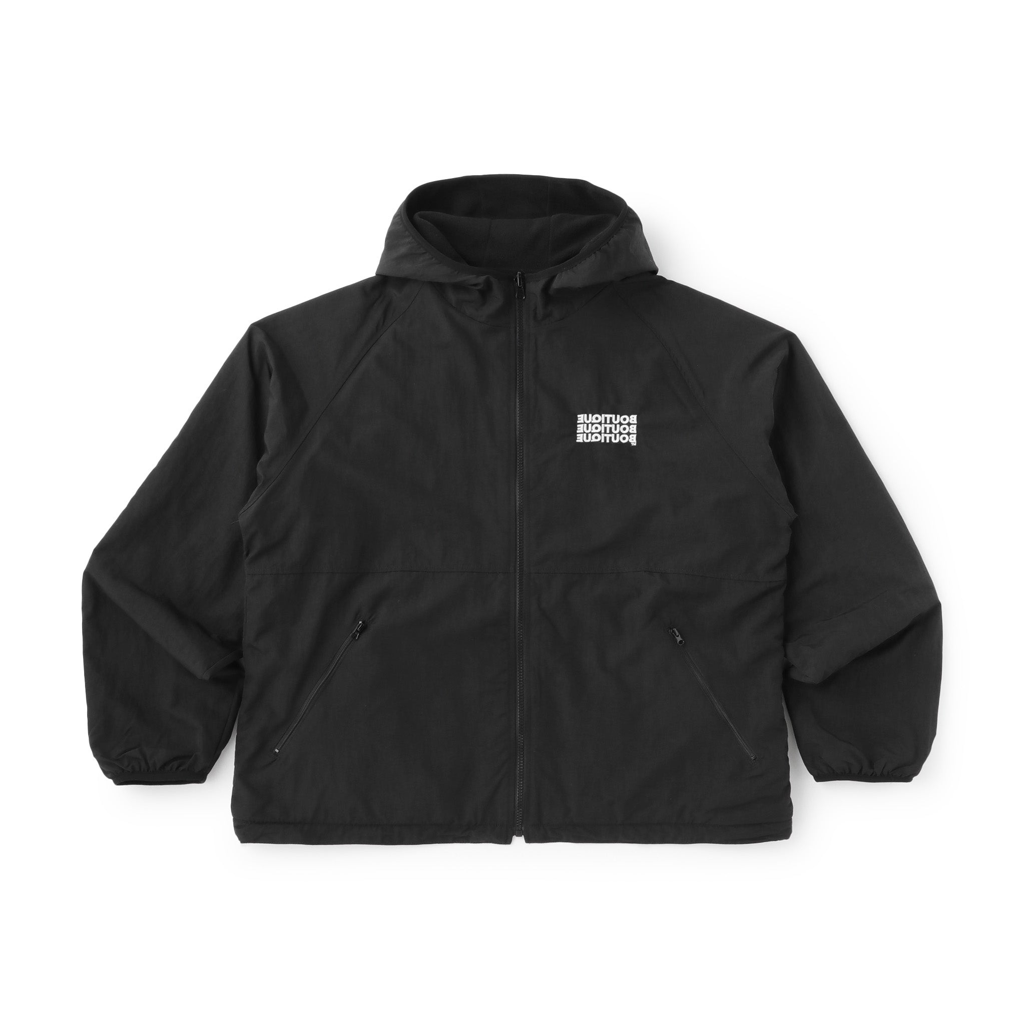 BOUTIQUE NYLON × FLEECE REVERSIBLE ZIP UP HOODIE BLACK（ブティックナイロン×フリースリバーシブルジップアップフーディーブラック）｜ONLINE BOUTIQUE（オンラインブティック）