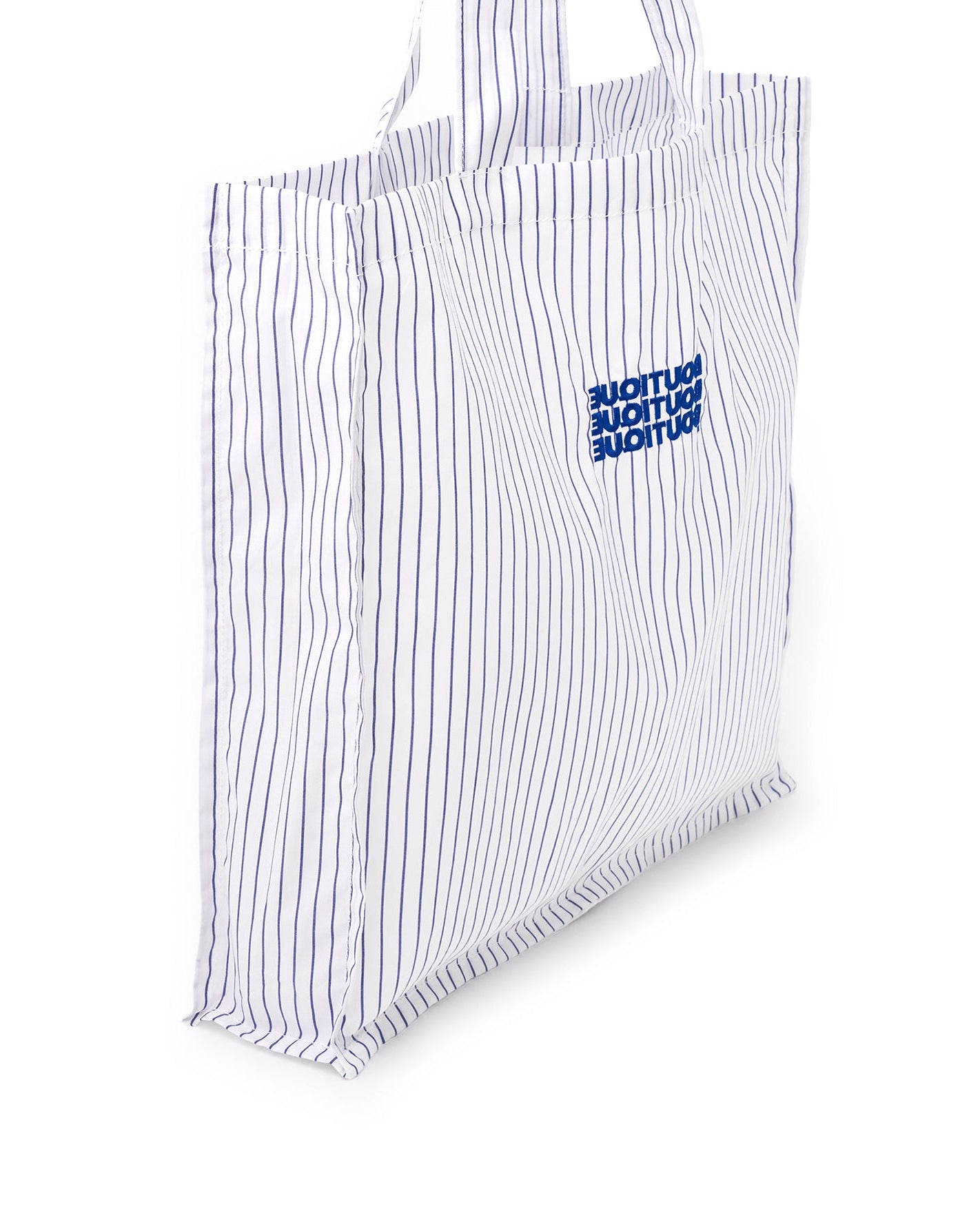 BOUTIQUE FABRIC TOTE BAG WHITE STRIPE（ブティックファブリックトートバッグホワイトストライプ）｜ONLINE BOUTIQUE（オンラインブティック）