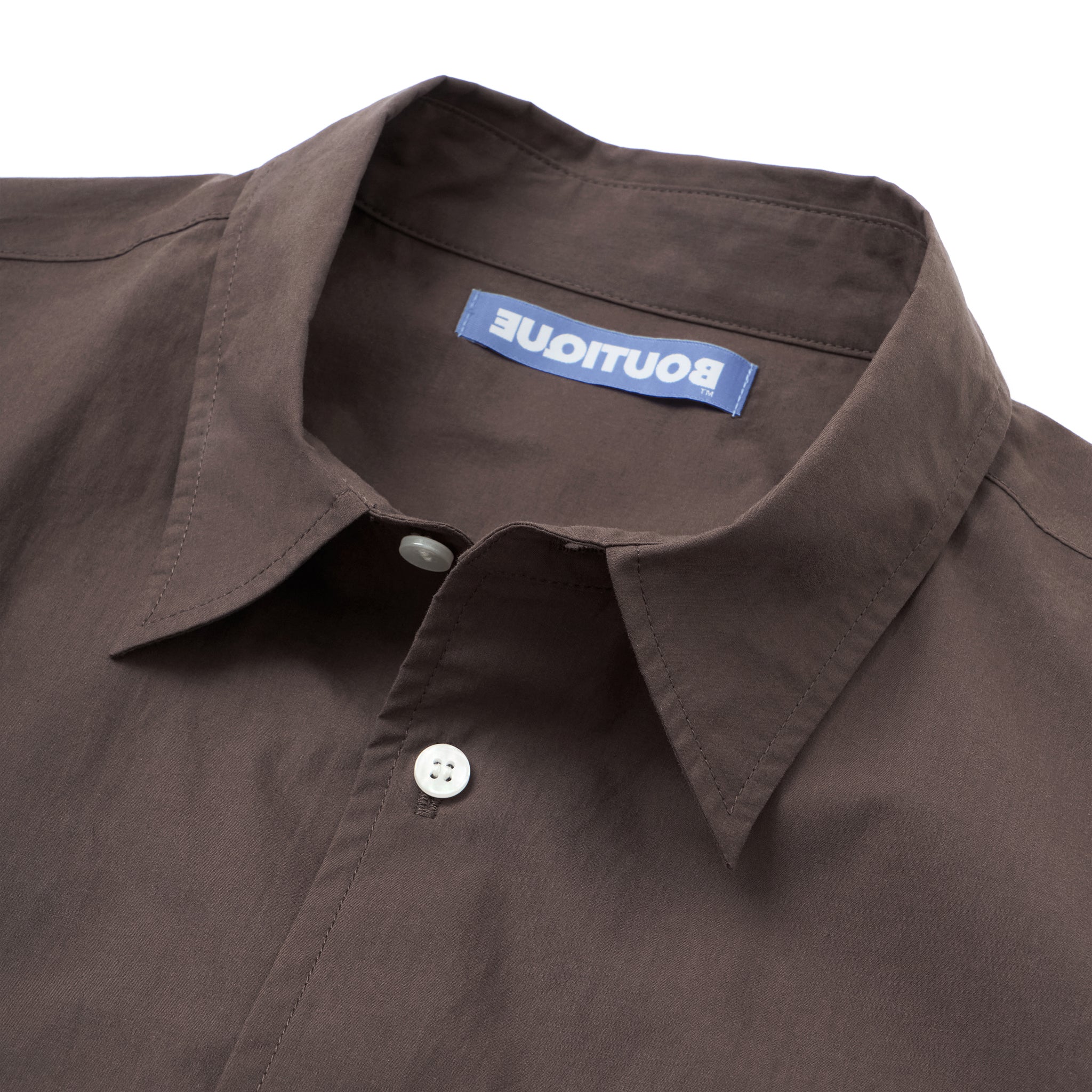 BOUTIQUE SHORT SLEEVE BOX SHIRT DARK BROWN（ブティックショートスリーブボックスシャツダークブラウン）｜ONLINE BOUTIQUE（オンラインブティック）