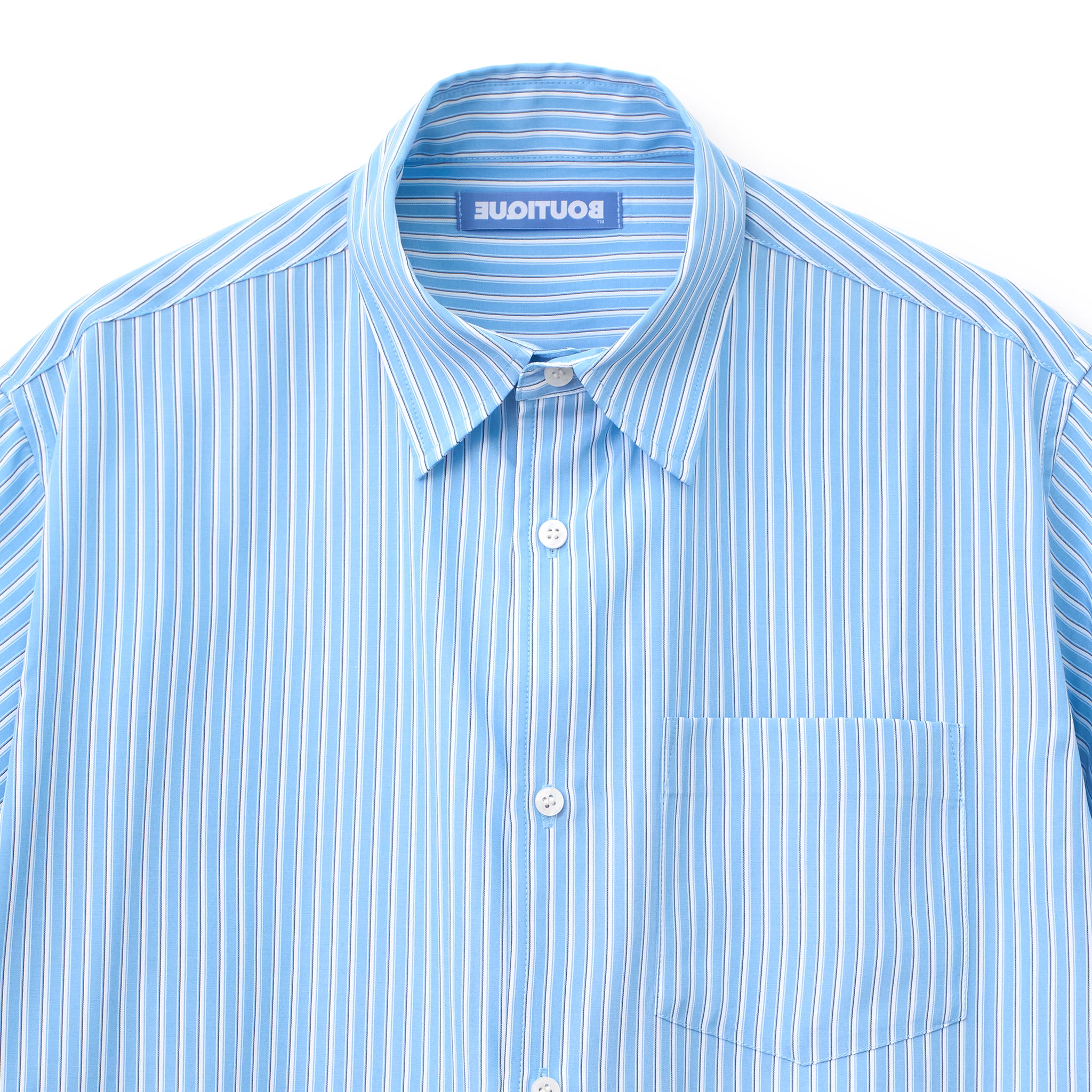 BOUTIQUE SHORT SLEEVE BOX SHIRT BLUE STRIPE（ブティックショートスリーブボックスシャツブルーストライプ）｜ONLINE BOUTIQUE（オンラインブティック）