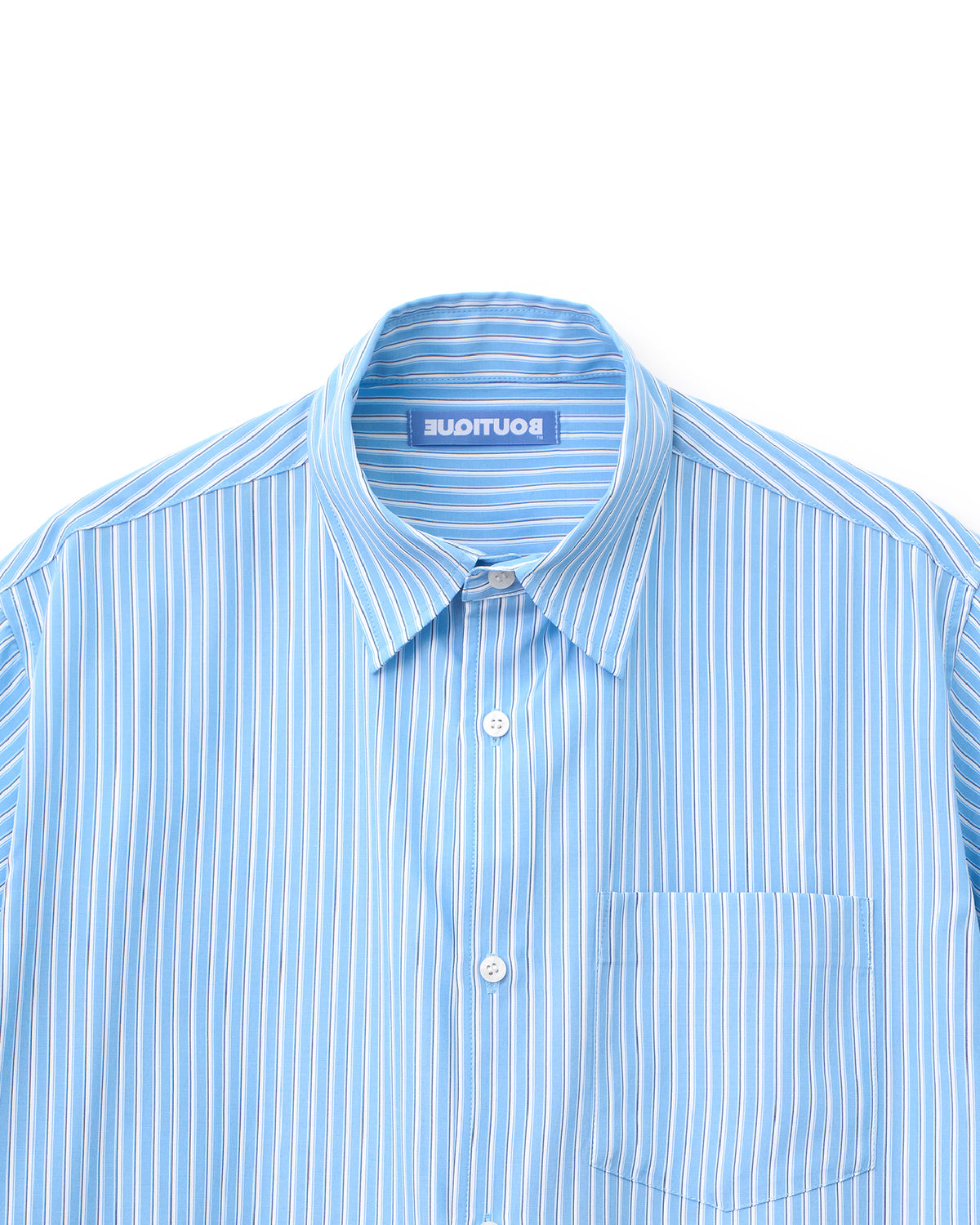 BOUTIQUE SHORT SLEEVE BOX SHIRT BLUE STRIPE（ブティックショートスリーブボックスシャツブルーストライプ）｜ONLINE BOUTIQUE（オンラインブティック）