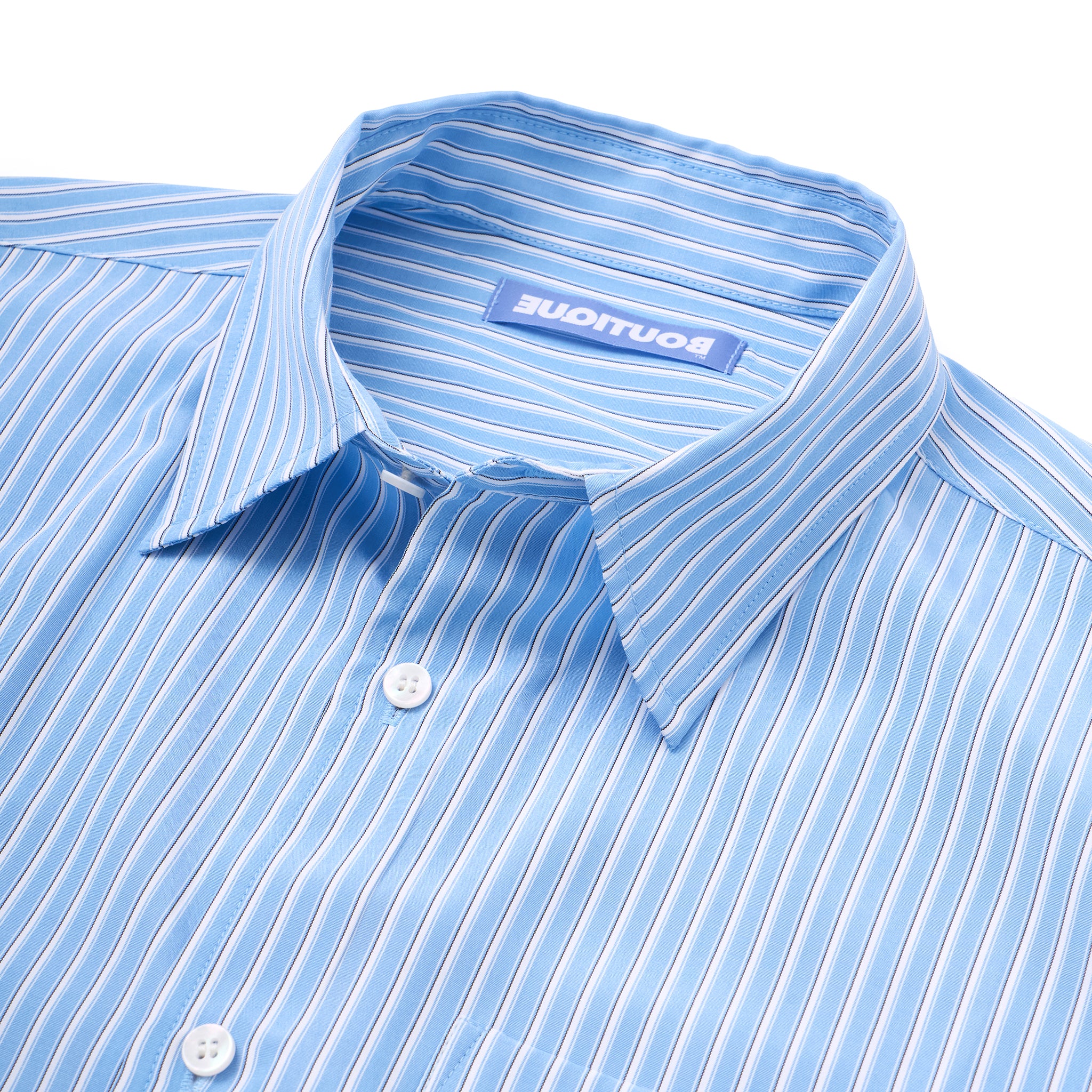 BOUTIQUE SHORT SLEEVE BOX SHIRT BLUE STRIPE（ブティックショートスリーブボックスシャツブルーストライプ）｜ONLINE BOUTIQUE（オンラインブティック）