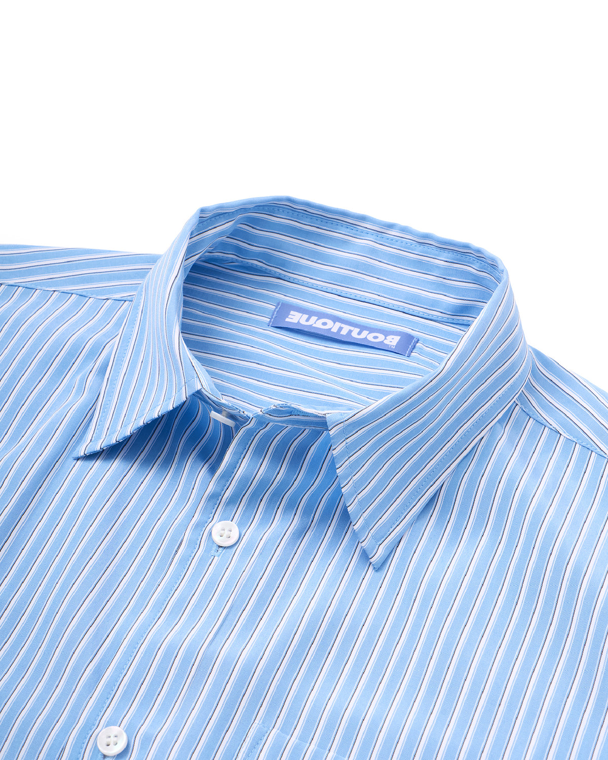 BOUTIQUE SHORT SLEEVE BOX SHIRT BLUE STRIPE（ブティックショートスリーブボックスシャツブルーストライプ）｜ONLINE BOUTIQUE（オンラインブティック）