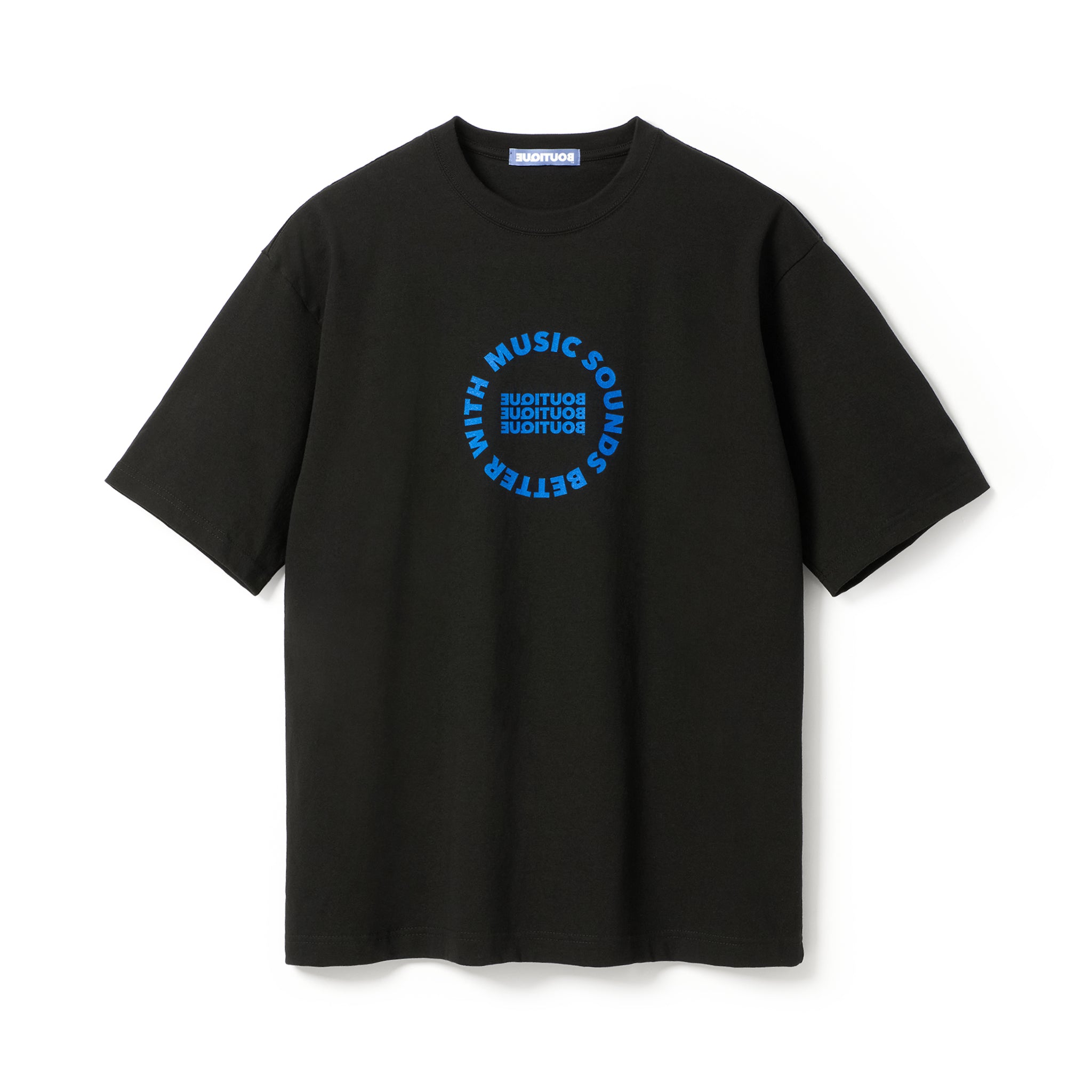 MUSIC SOUNDS BETTER WITH BOUTIQUE TEE BLACK（ミュージックサウンドベターウィズブティックTシャツホワイトブラック）｜ONLINE BOUTIQUE（オンラインブティック）