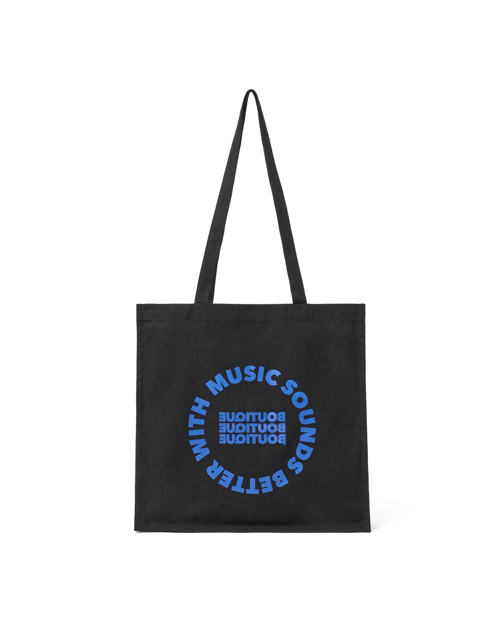 MUSIC SOUNDS BETTER WITH BOUTIQUE TOTE BAG BLACK（ミュージックサウンドベターウィズブティックトートバッグブラック）｜ONLINE BOUTIQUE（オンラインブティック）