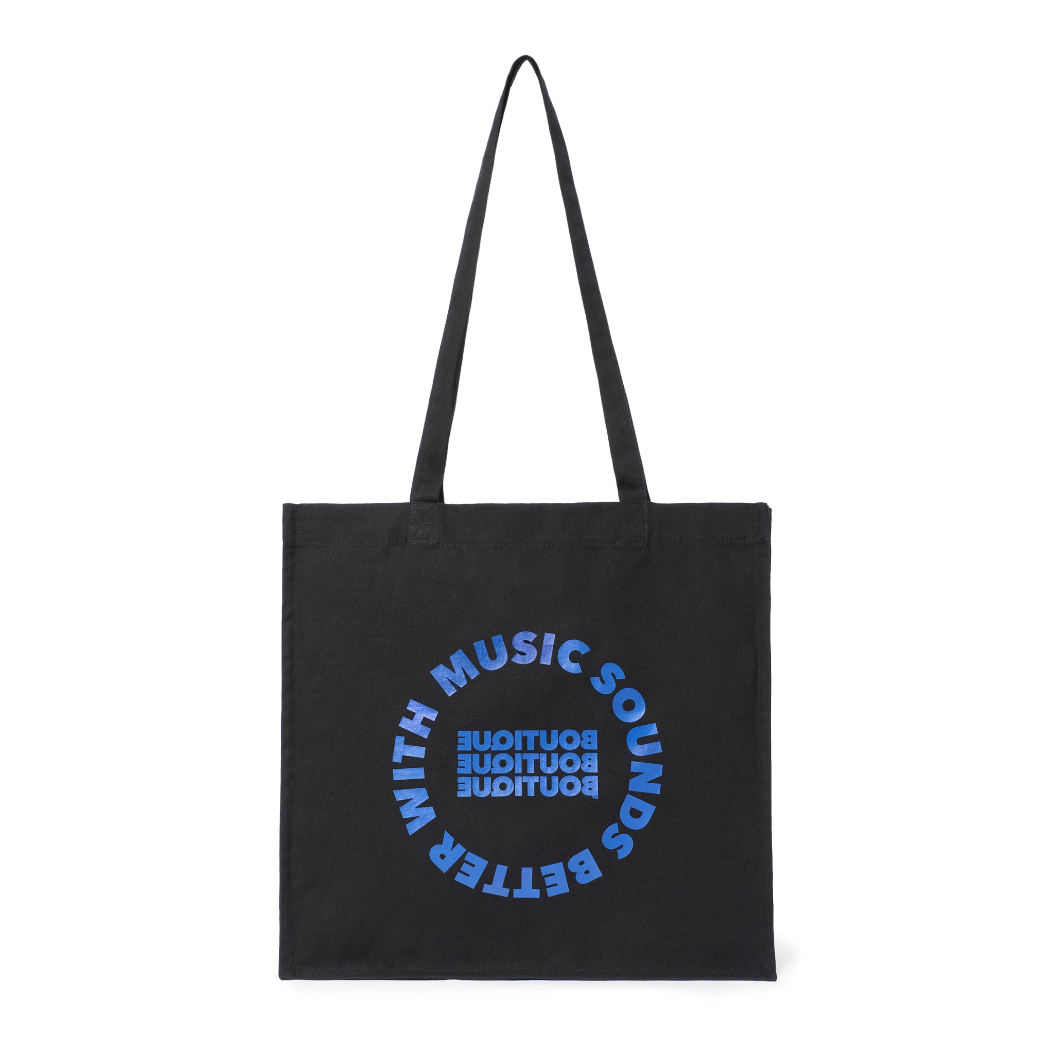 MUSIC SOUNDS BETTER WITH BOUTIQUE TOTE BAG BLACK（ミュージックサウンドベターウィズブティックトートバッグブラック）｜ONLINE BOUTIQUE（オンラインブティック）