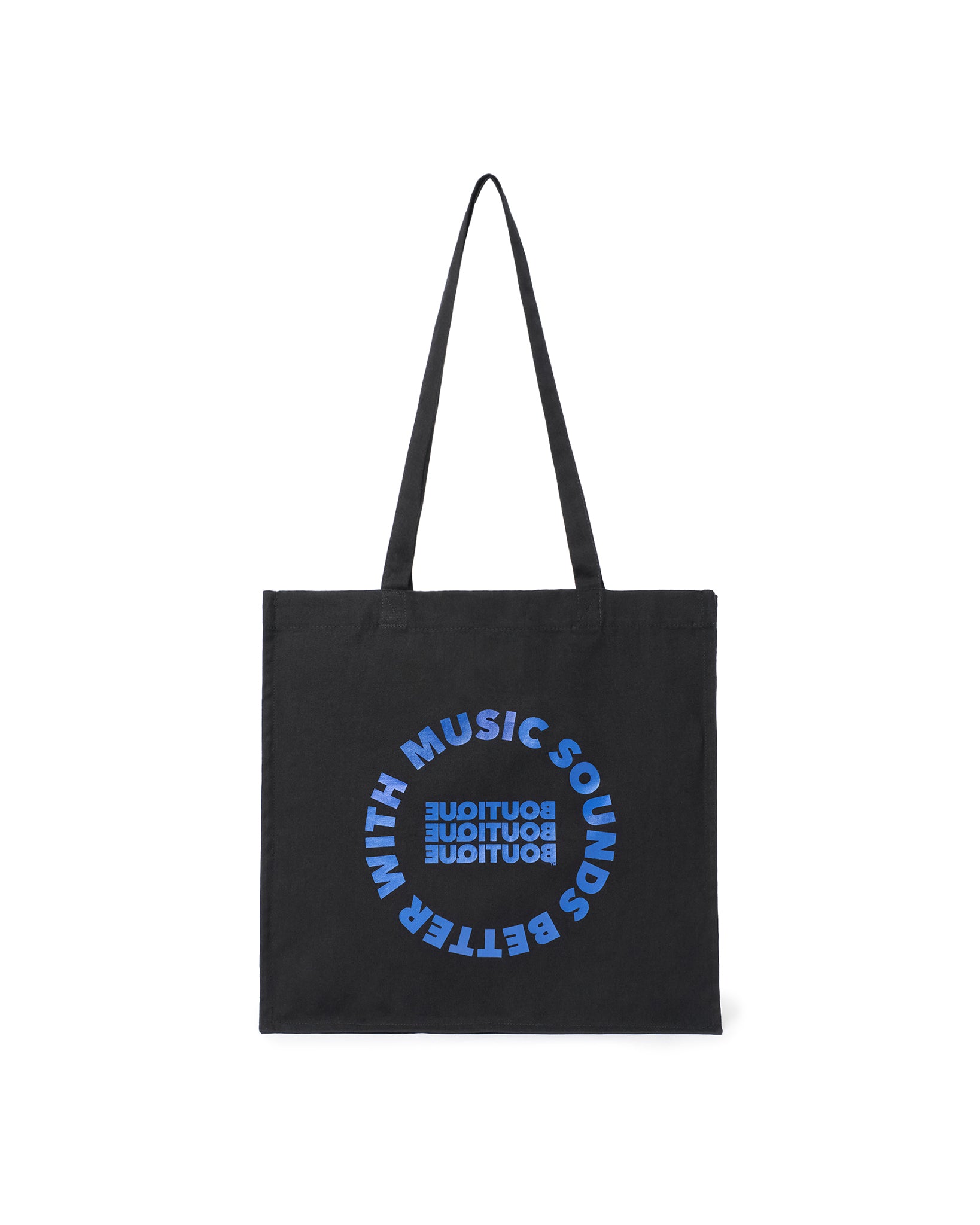 MUSIC SOUNDS BETTER WITH BOUTIQUE TOTE BAG BLACK（ミュージックサウンドベターウィズブティックトートバッグブラック）｜ONLINE BOUTIQUE（オンラインブティック）