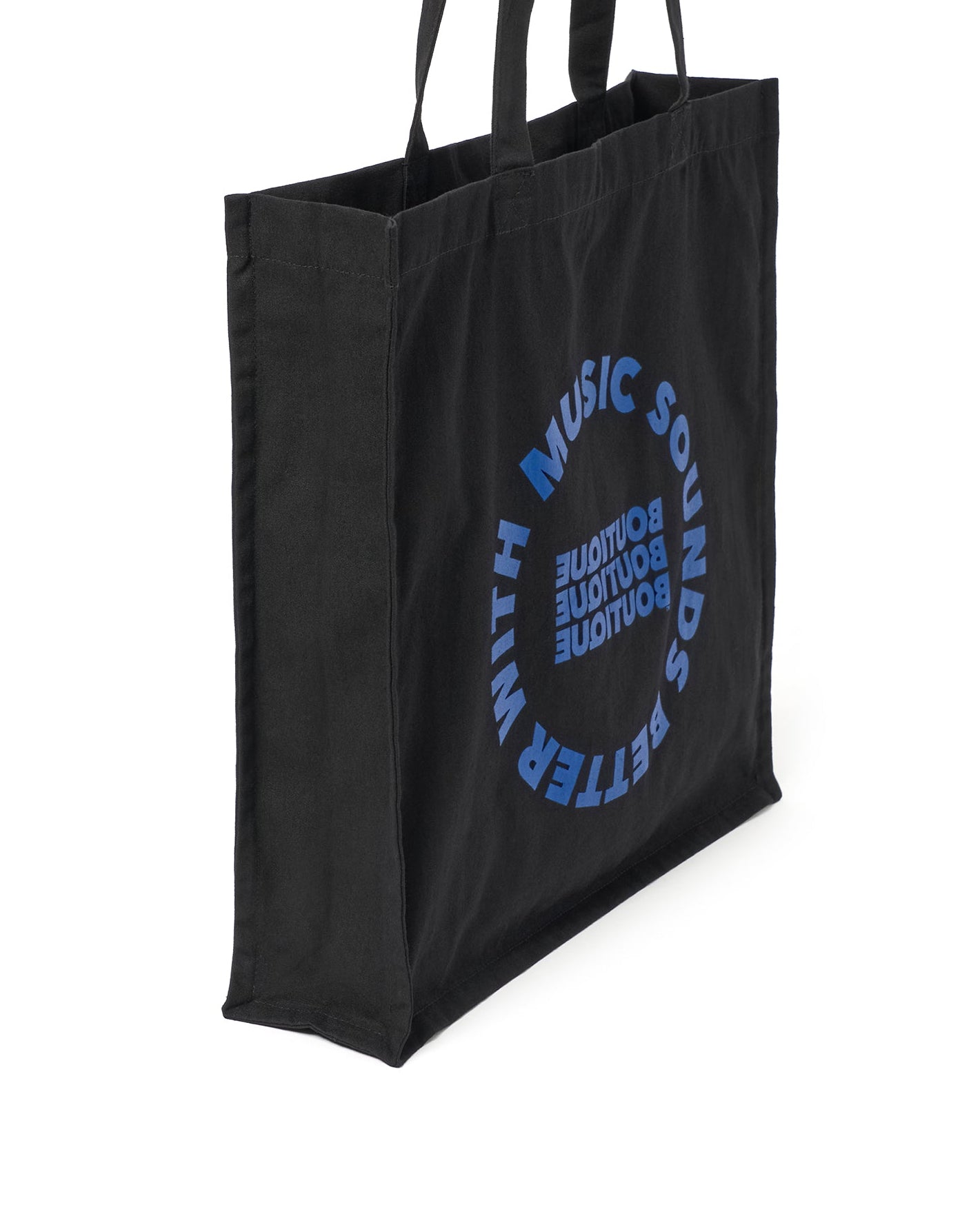 MUSIC SOUNDS BETTER WITH BOUTIQUE TOTE BAG BLACK（ミュージックサウンドベターウィズブティックトートバッグブラック）｜ONLINE BOUTIQUE（オンラインブティック）