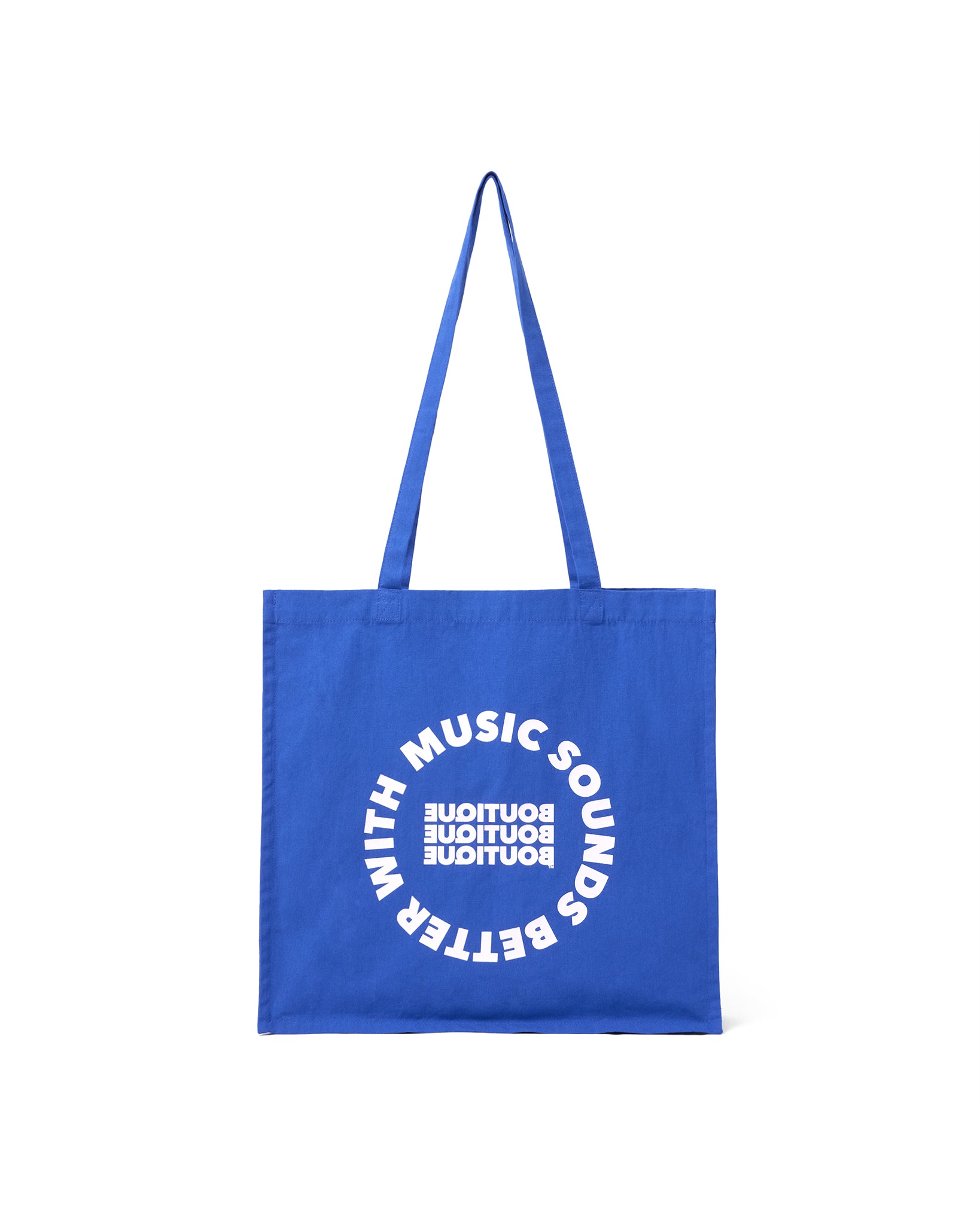 MUSIC SOUNDS BETTER WITH BOUTIQUE TOTE BAG BLUE（ミュージックサウンドベターウィズブティックトートバッグブルー）｜ONLINE BOUTIQUE（オンラインブティック）