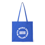 MUSIC SOUNDS BETTER WITH BOUTIQUE TOTE BAG BLUE（ミュージックサウンドベターウィズブティックトートバッグブルー）｜ONLINE BOUTIQUE（オンラインブティック）