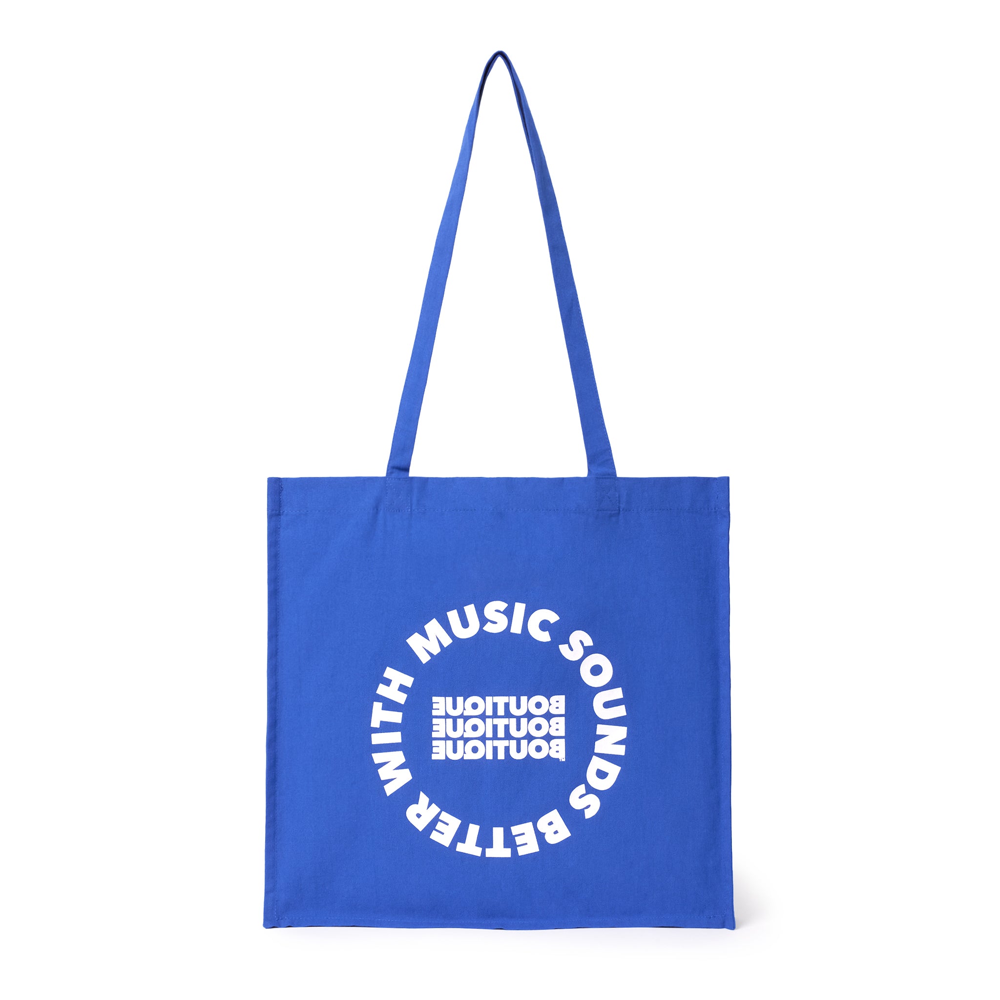 MUSIC SOUNDS BETTER WITH BOUTIQUE TOTE BAG BLUE（ミュージックサウンドベターウィズブティックトートバッグブルー）｜ONLINE BOUTIQUE（オンラインブティック）