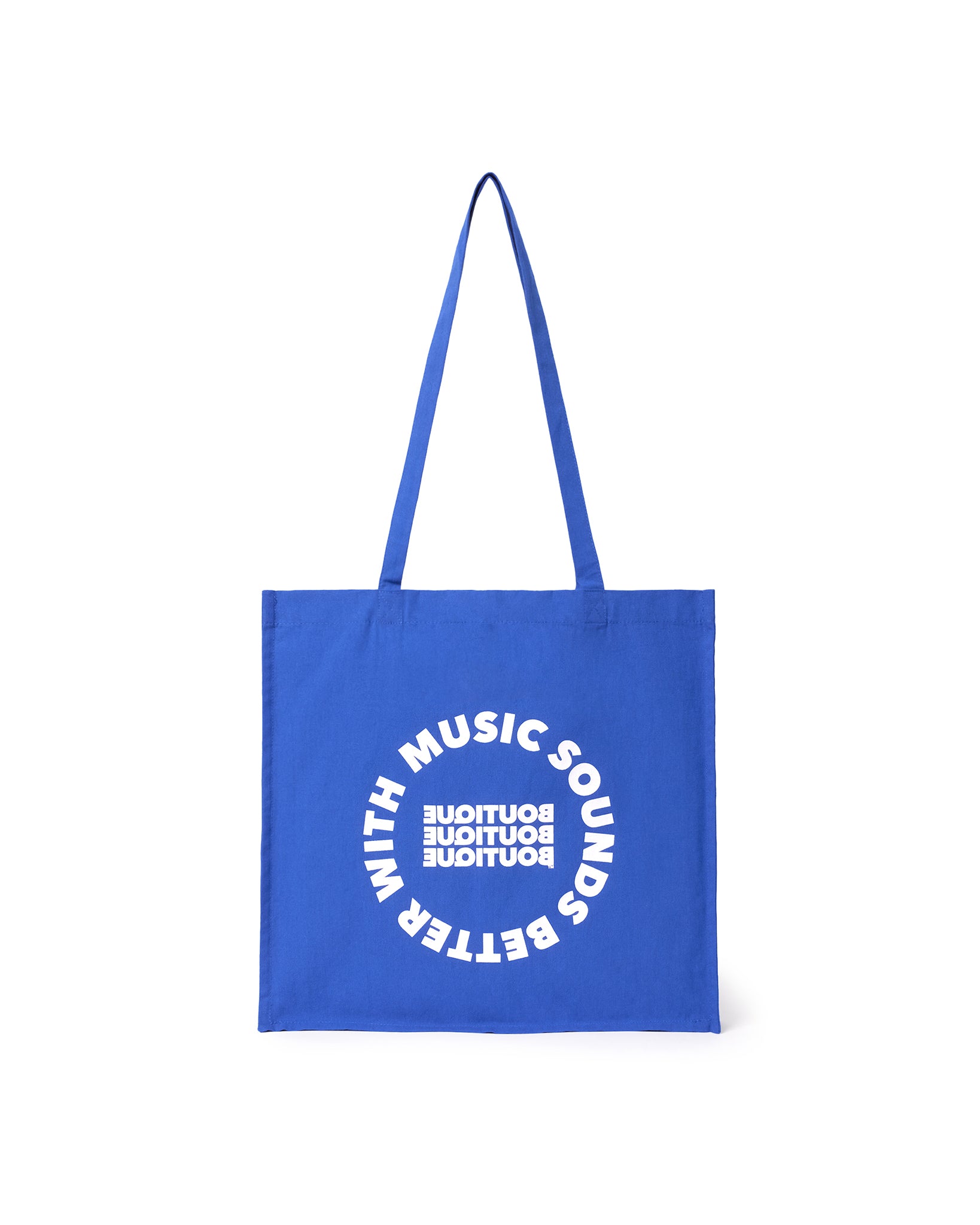 MUSIC SOUNDS BETTER WITH BOUTIQUE TOTE BAG BLUE（ミュージックサウンドベターウィズブティックトートバッグブルー）｜ONLINE BOUTIQUE（オンラインブティック）