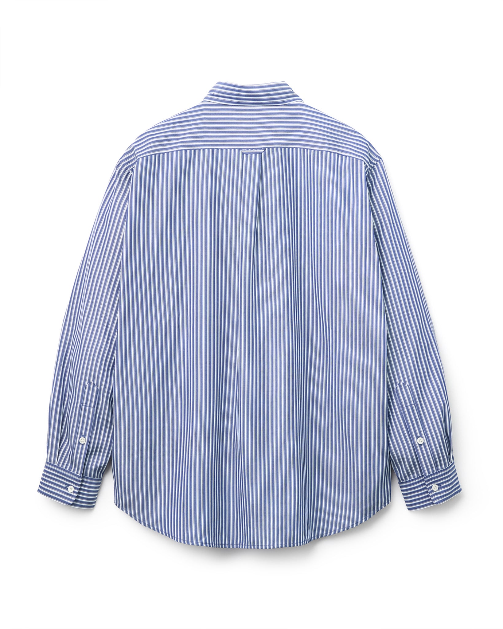 shirone シロネ　ハーフスリーブボックスシャツ　ストライプ BOUTIQUE LONG SLEEVE BOX SHIRT NAVY STRIPE（ブティックロング