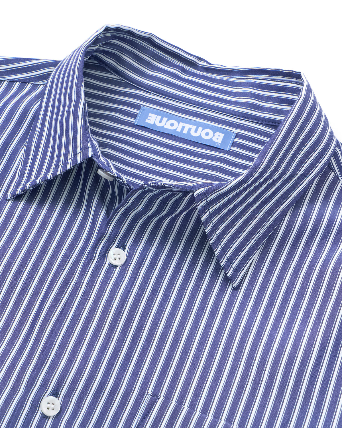 BOUTIQUE LONG SLEEVE BOX SHIRT NAVY STRIPE（ブティックロングスリーブボックスシャツネイビーストライプ）｜ONLINE BOUTIQUE（オンラインブティック）