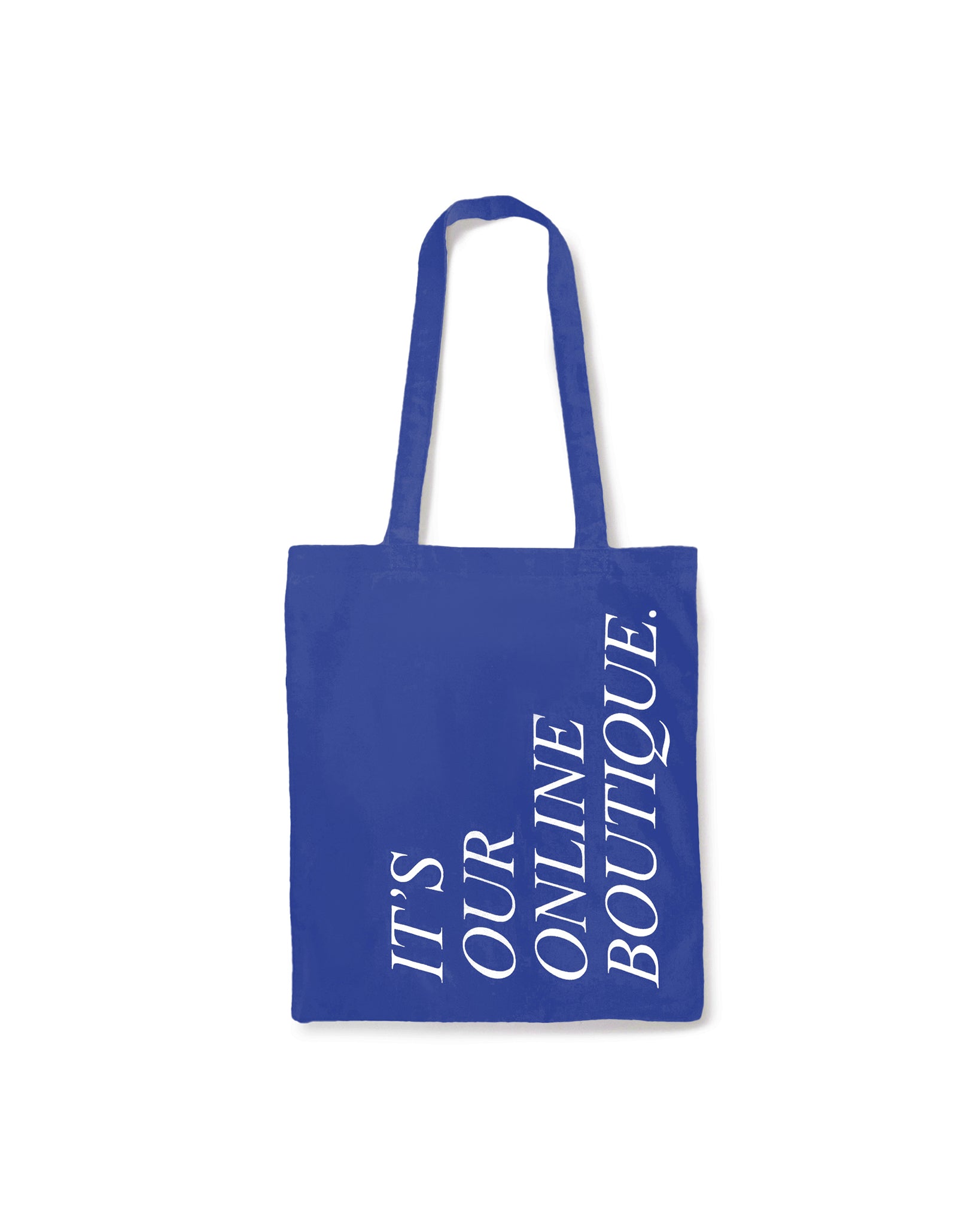 IT'S OUR ONLINE BOUTIQUE SHOPPING BAG BLUE & WHITE｜ONLINE BOUTIQUE（オンラインブティック）