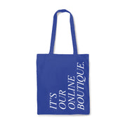 IT'S OUR ONLINE BOUTIQUE SHOPPING BAG WHITE & BLUE｜ONLINE BOUTIQUE（オンラインブティック）