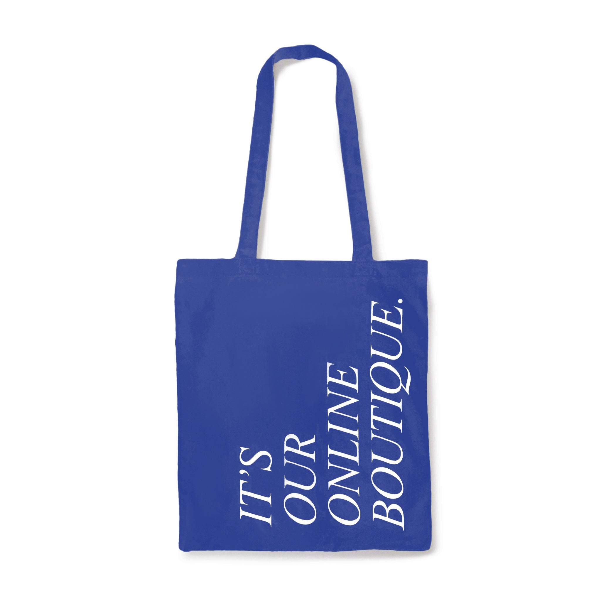 IT'S OUR ONLINE BOUTIQUE SHOPPING BAG WHITE & BLUE｜ONLINE BOUTIQUE（オンラインブティック）