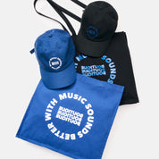 MUSIC SOUNDS BETTER WITH BOUTIQUE TOTE BAG BLUE（ミュージックサウンドベターウィズブティックトートバッグブルー）｜ONLINE BOUTIQUE（オンラインブティック）