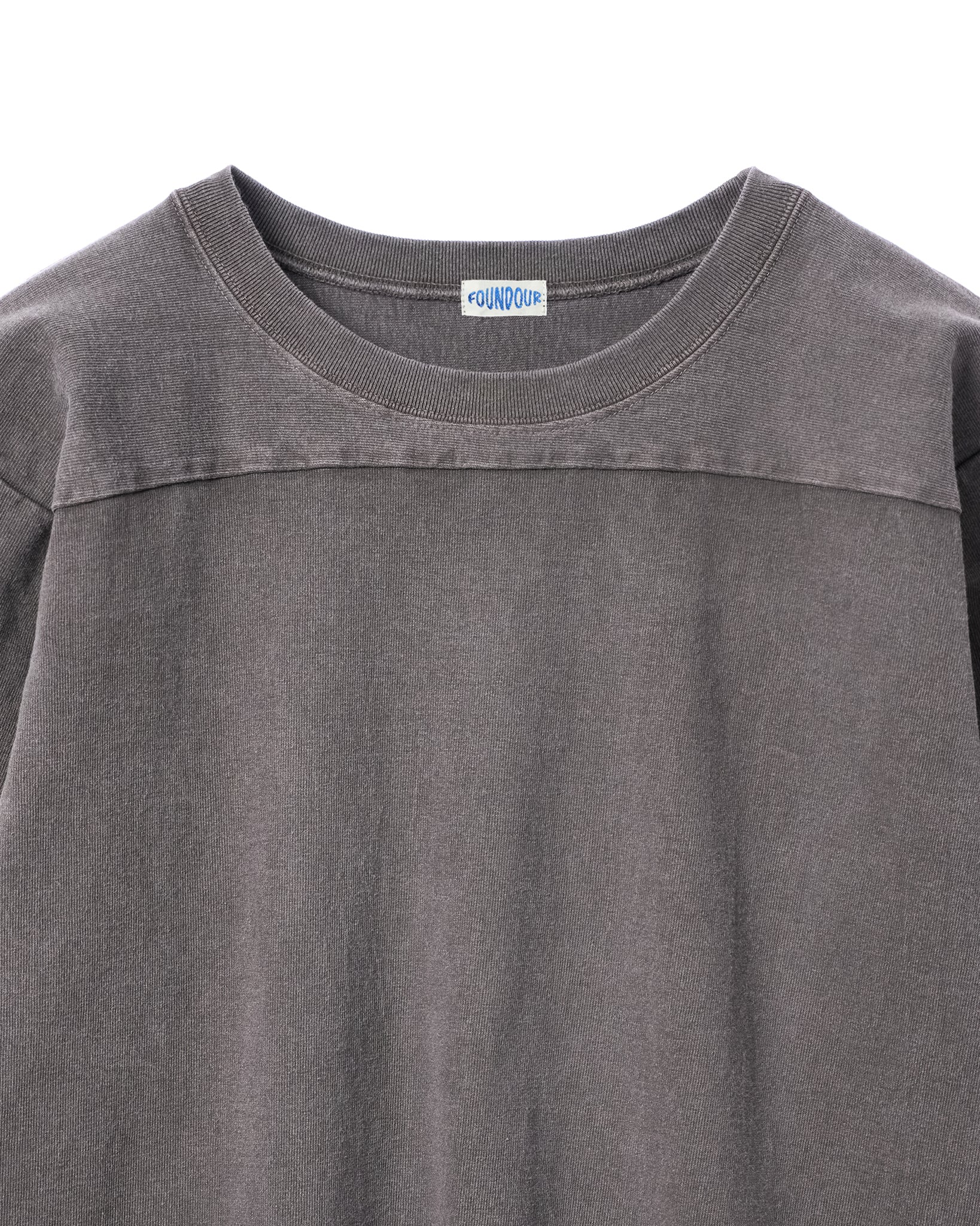 FOUNDOUR COTTON BD FADE  FOOTBALL TEE BROWN（ファウンダコットンボタンダウンフェードフットボールTシャツブラウン）｜ONLINE BOUTIQUE（オンラインブティック）