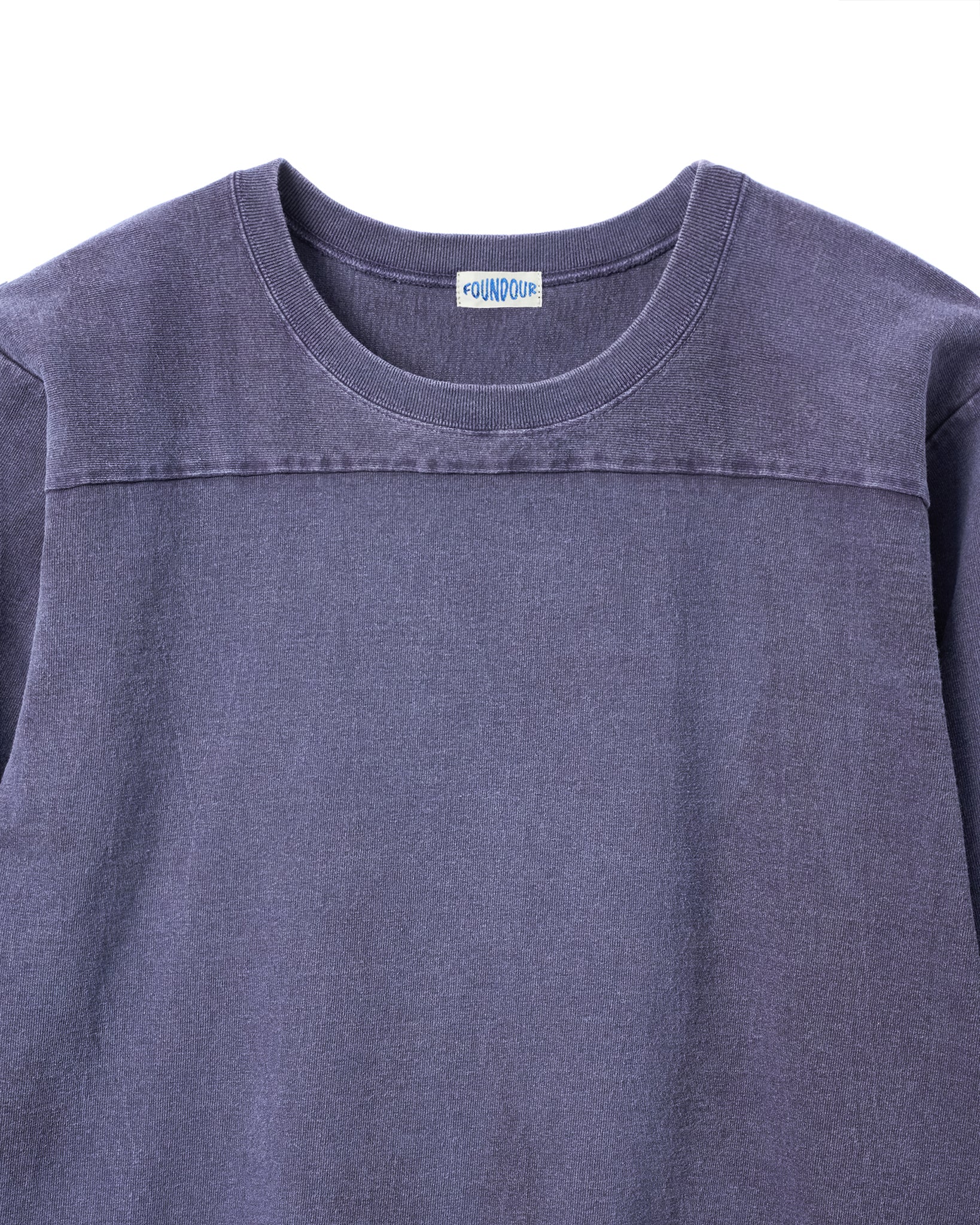 FOUNDOUR COTTON BD FADE  FOOTBALL TEE NAVY（ファウンダコットンボタンダウンフェードフットボールTシャツネイビー）｜ONLINE BOUTIQUE（オンラインブティック）