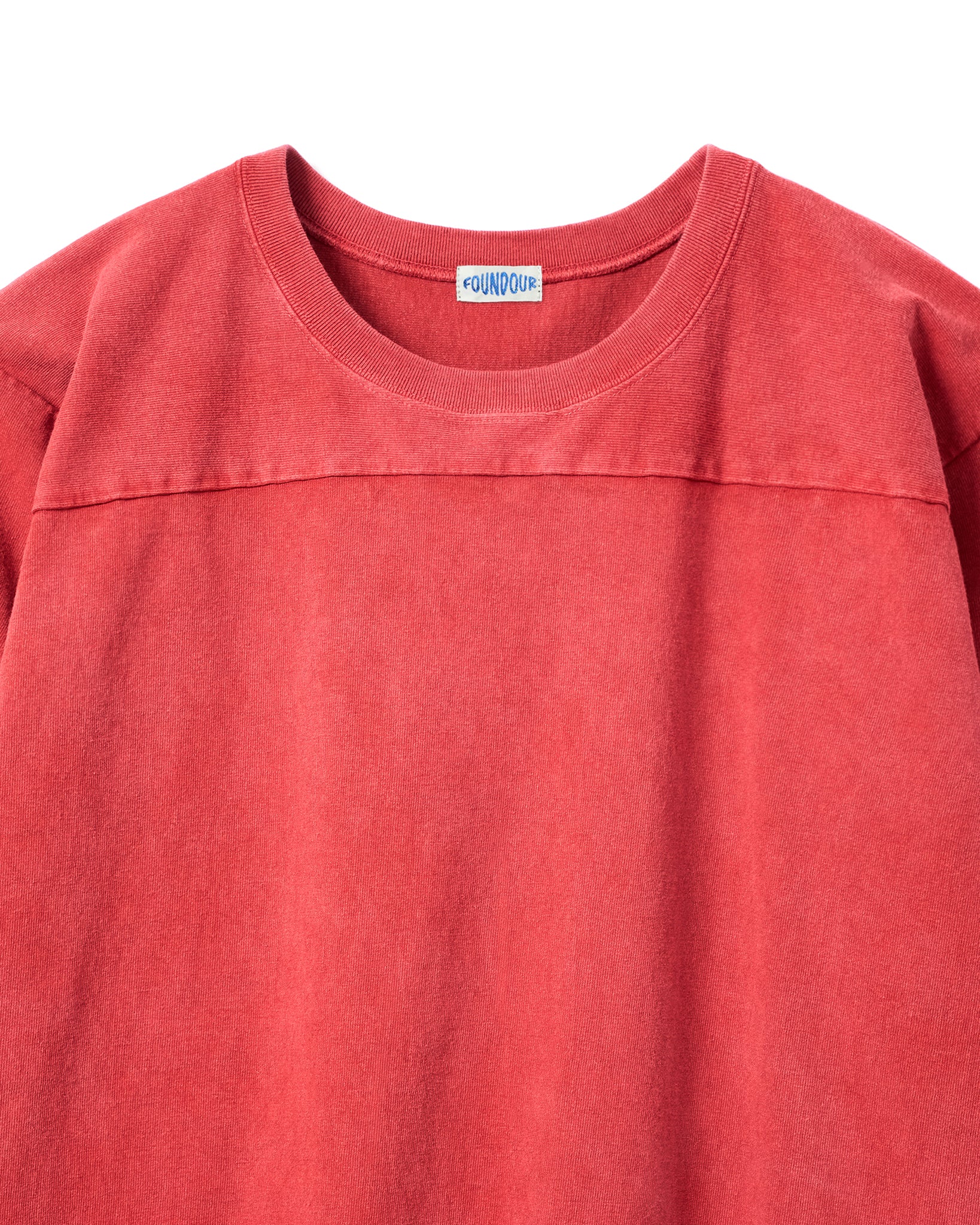 FOUNDOUR COTTON BD FADE  FOOTBALL TEE RED（ファウンダコットンボタンダウンフェードフットボールTシャツレッド）｜ONLINE BOUTIQUE（オンラインブティック）
