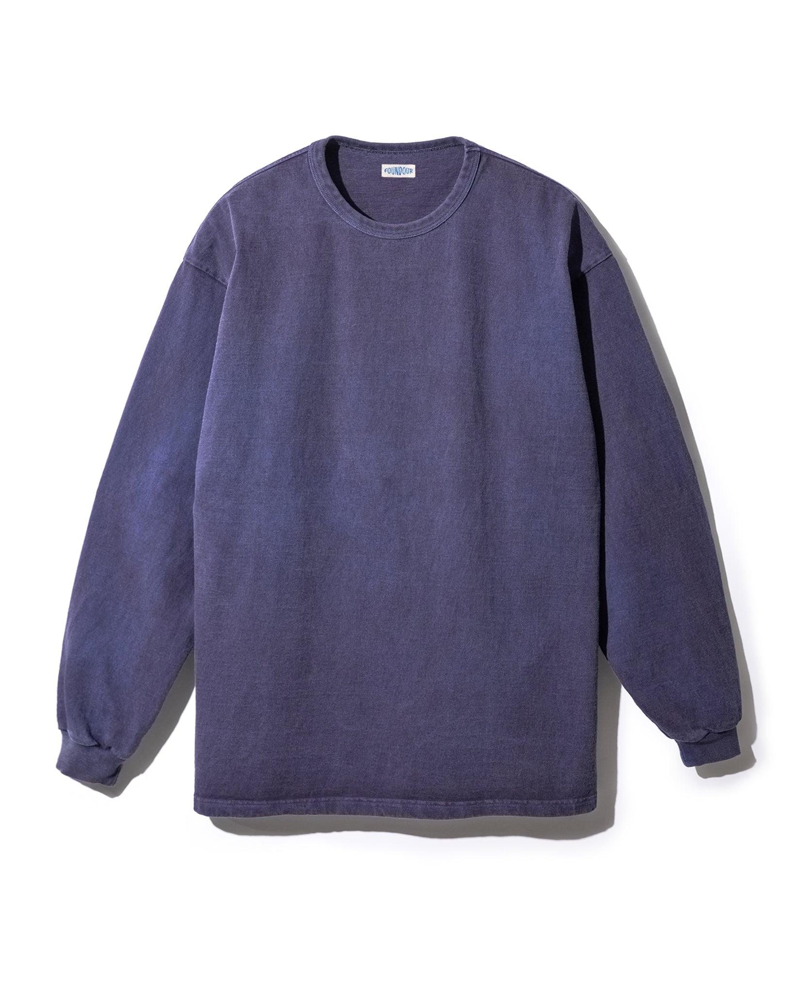 FOUNDOUR COTTON BD FADE LONG SLEEVE TEE NAVY（ファウンダコットンボタンダウンフェードロングスリーブTシャツネイビー）｜ONLINE BOUTIQUE（オンラインブティック）
