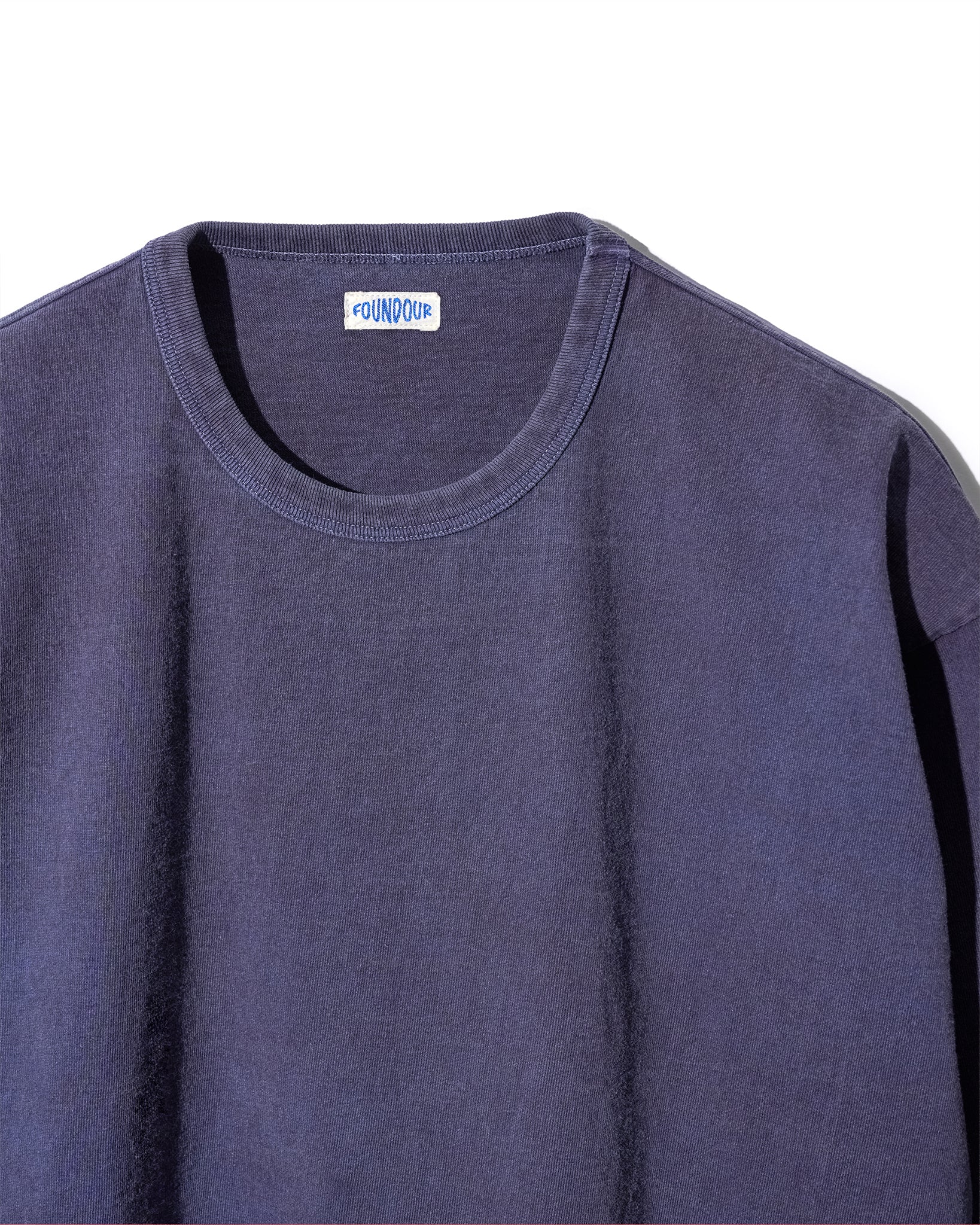 FOUNDOUR COTTON BD FADE LONG SLEEVE TEE NAVY（ファウンダコットンボタンダウンフェードロングスリーブTシャツネイビー）｜ONLINE BOUTIQUE（オンラインブティック）