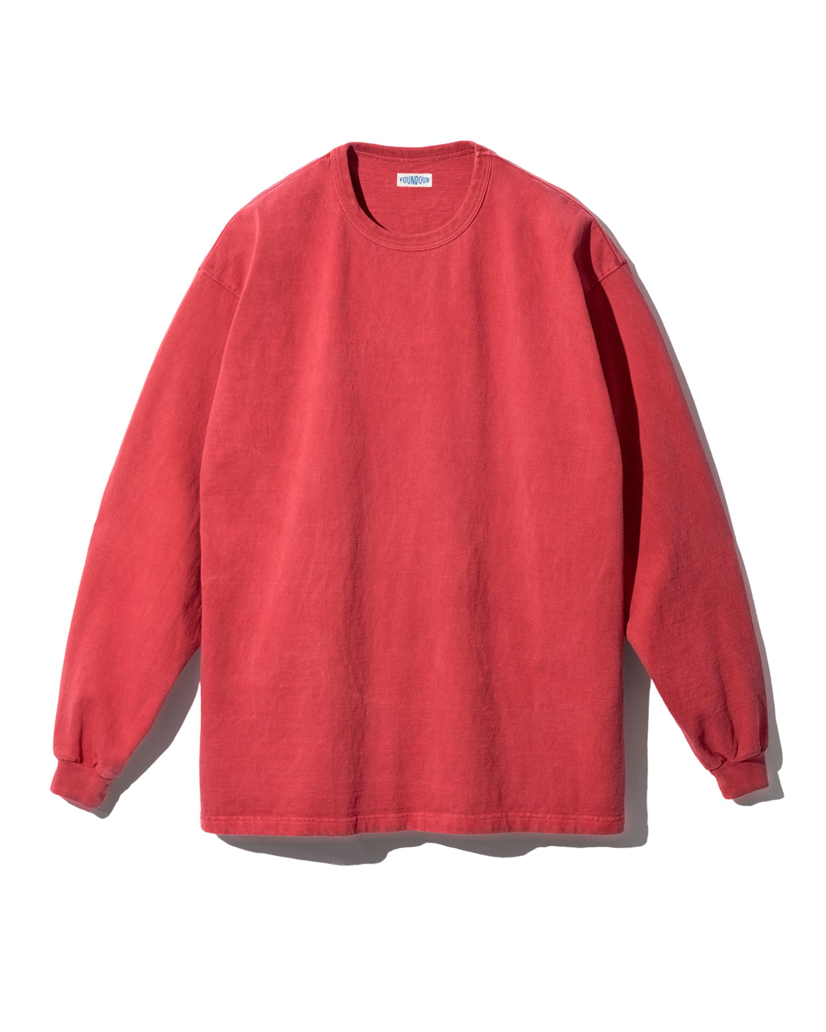 FOUNDOUR COTTON BD FADE LONG SLEEVE TEE RED（ファウンダコットンボタンダウンフェードロングスリーブTシャツレッド）｜ONLINE BOUTIQUE（オンラインブティック）