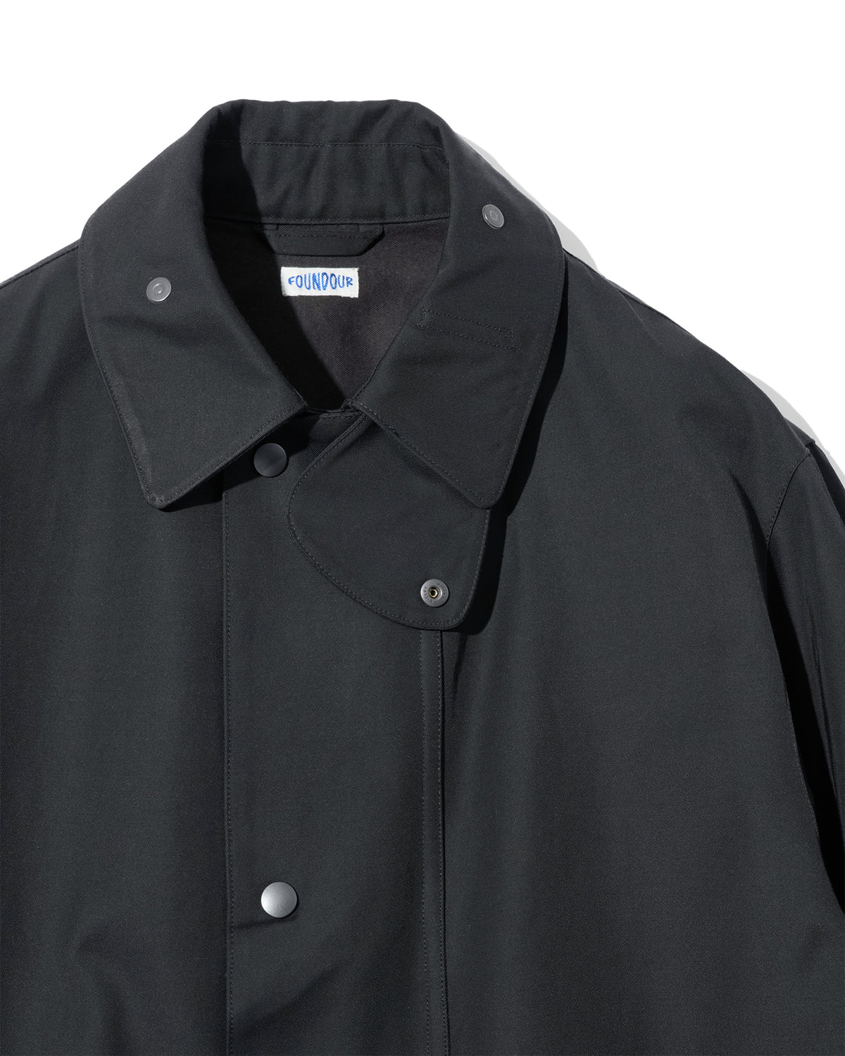 FOUNDOUR COTTON VISCOSE OVERCOAT BLACK（ファウンダコットンコーデュロイビスコースオーバーコートブラック）｜ONLINE BOUTIQUE（オンラインブティック）