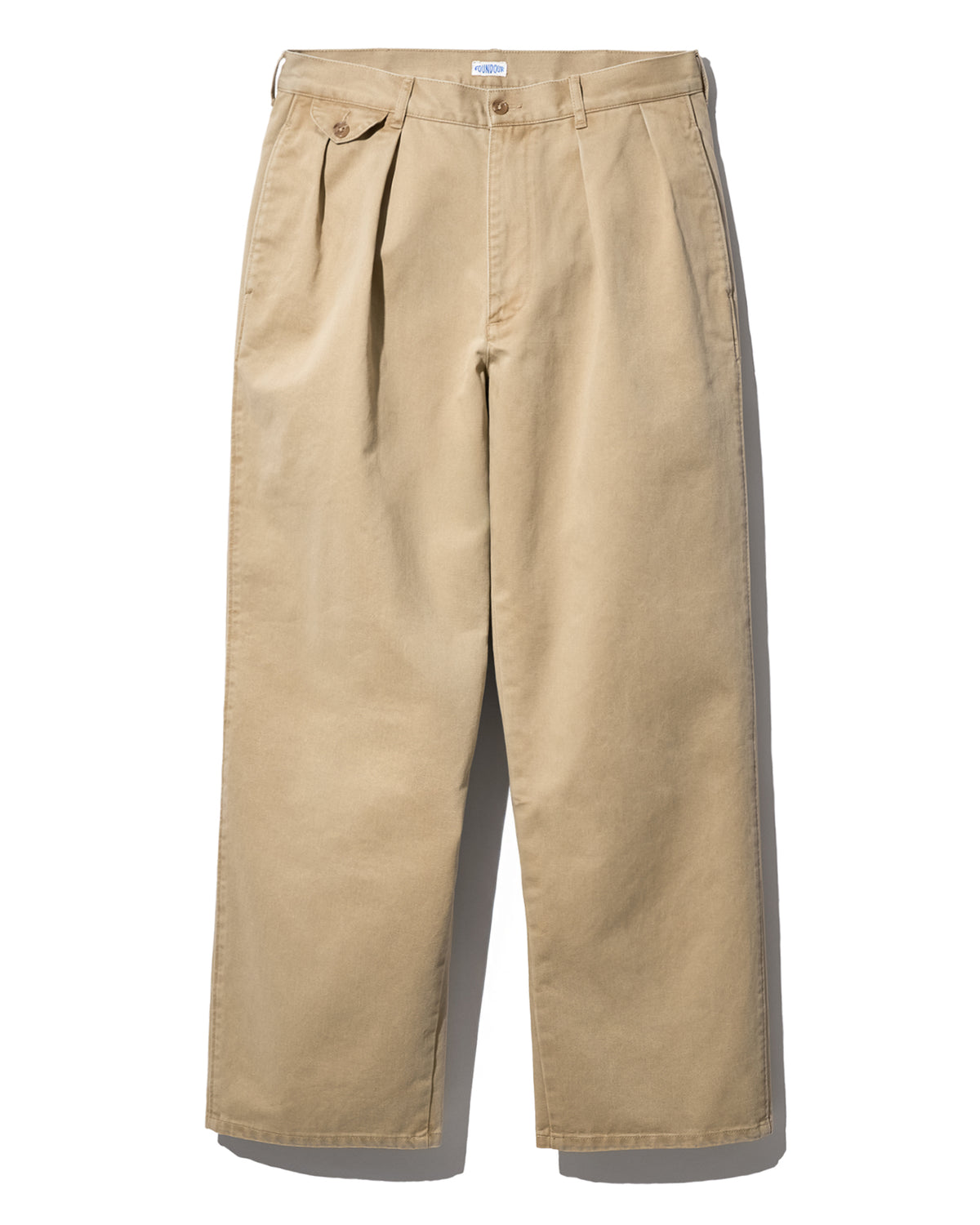 FOUNDOUR COTTON WIDE TUCK CHINOS BEIGE（ファウンダコットンワイドタックチノベージュ）｜ONLINE BOUTIQUE（オンラインブティック）
