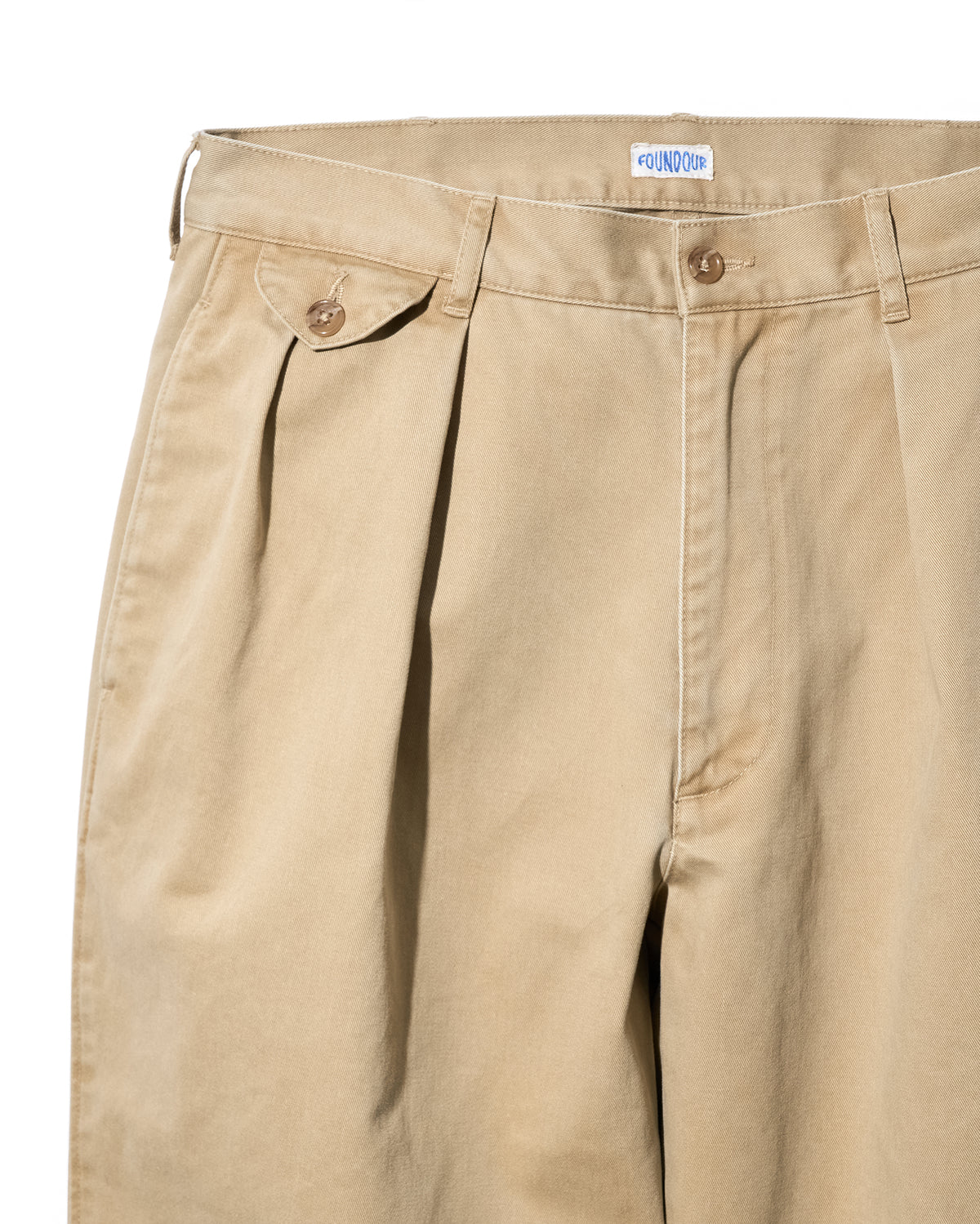 FOUNDOUR COTTON WIDE TUCK CHINOS BEIGE（ファウンダコットンワイドタックチノベージュ）｜ONLINE BOUTIQUE（オンラインブティック）