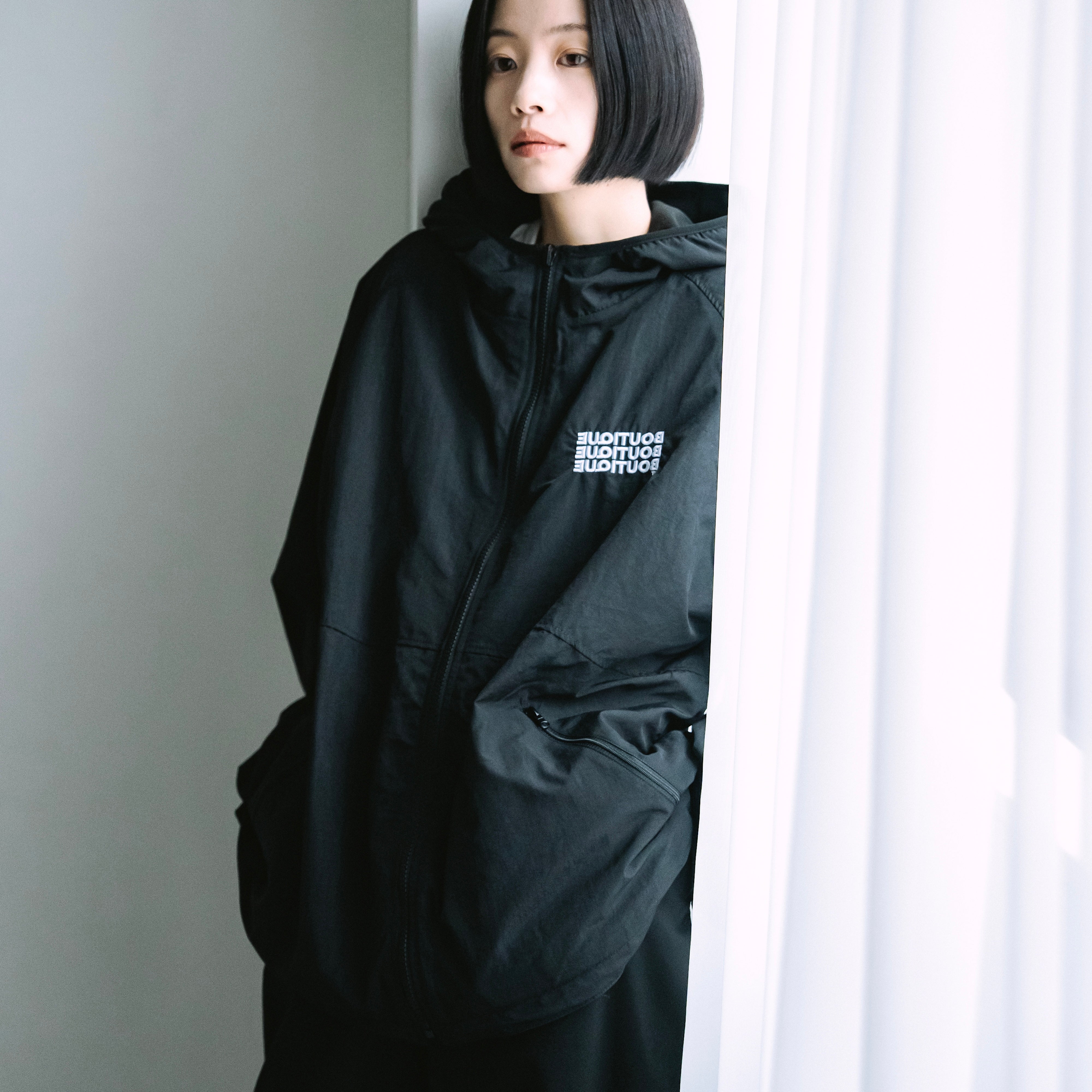 BOUTIQUE NYLON × FLEECE REVERSIBLE ZIP UP HOODIE BLACK（ブティックナイロン×フリースリバーシブルジップアップフーディーブラック）｜ONLINE BOUTIQUE（オンラインブティック）