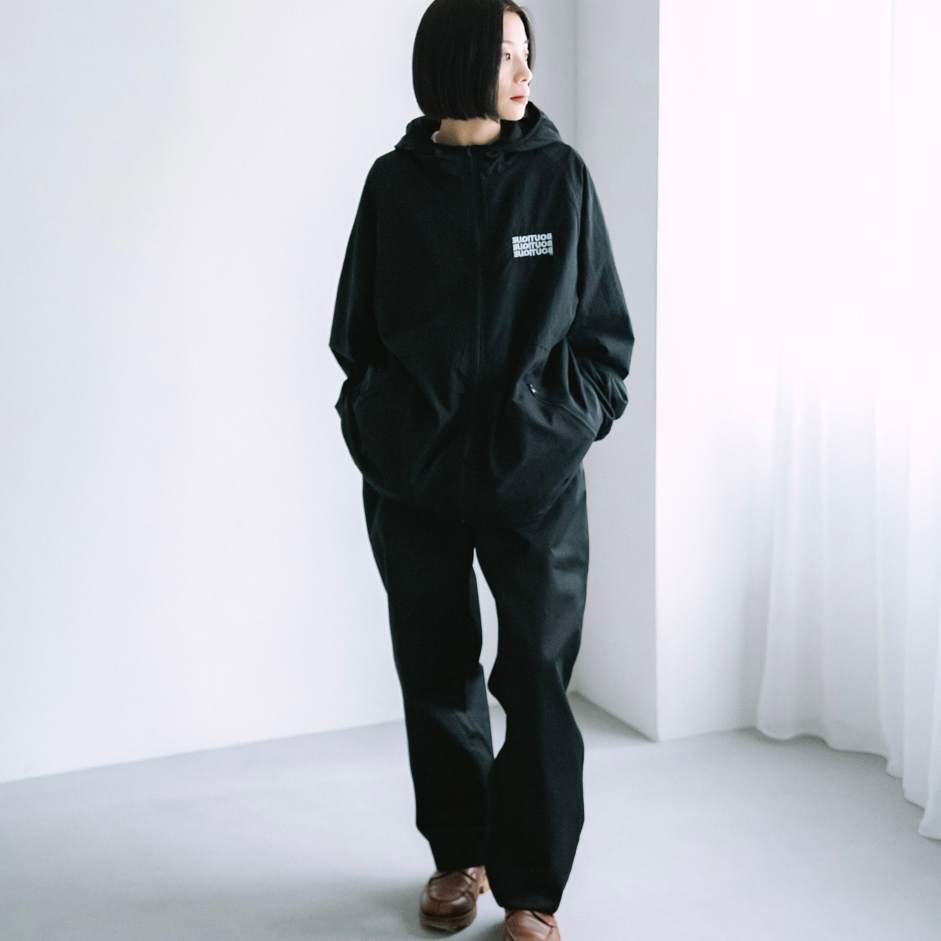 BOUTIQUE NYLON × FLEECE REVERSIBLE ZIP UP HOODIE BLACK（ブティックナイロン×フリースリバーシブルジップアップフーディーブラック）｜ONLINE BOUTIQUE（オンラインブティック）