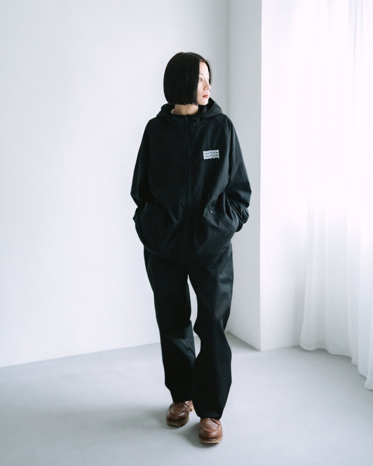 BOUTIQUE NYLON × FLEECE REVERSIBLE ZIP UP HOODIE BLACK（ブティックナイロン×フリースリバーシブルジップアップフーディーブラック）｜ONLINE BOUTIQUE（オンラインブティック）