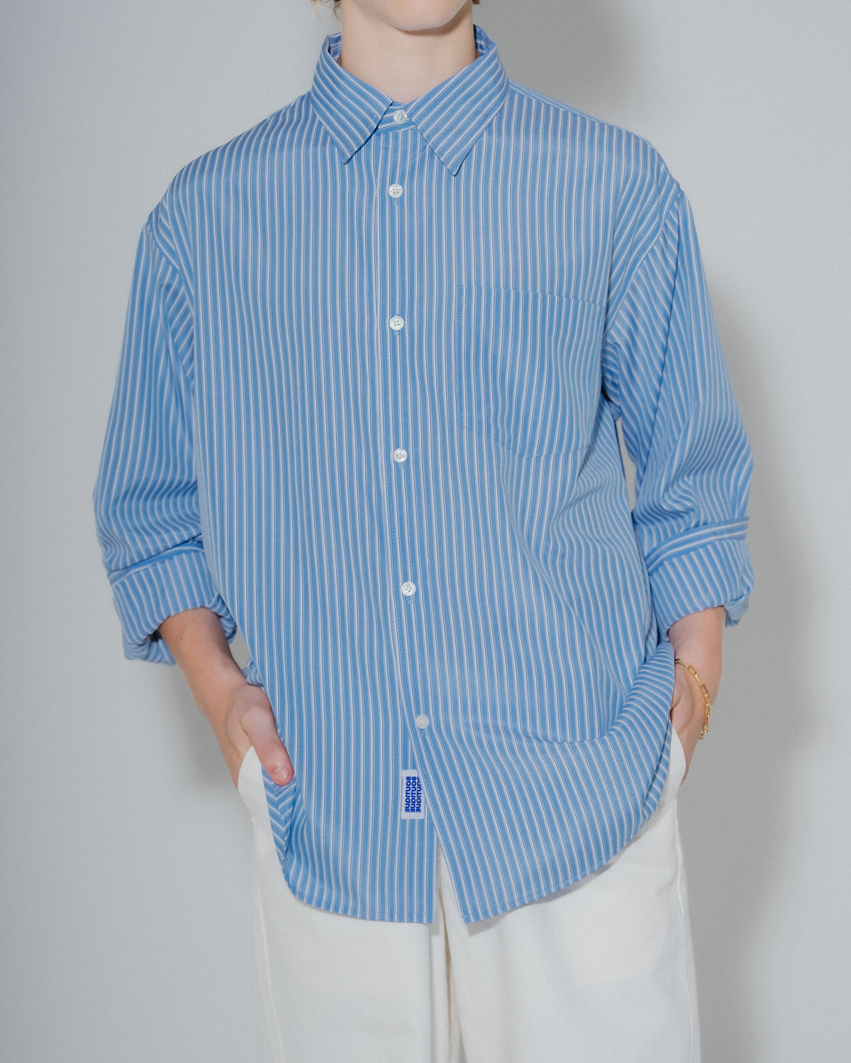 BOUTIQUE LONG SLEEVE BOX SHIRT BLUE STRIPE（ブティックロングスリーブボックスシャツブルーストライプ）｜ONLINE BOUTIQUE（オンラインブティック）