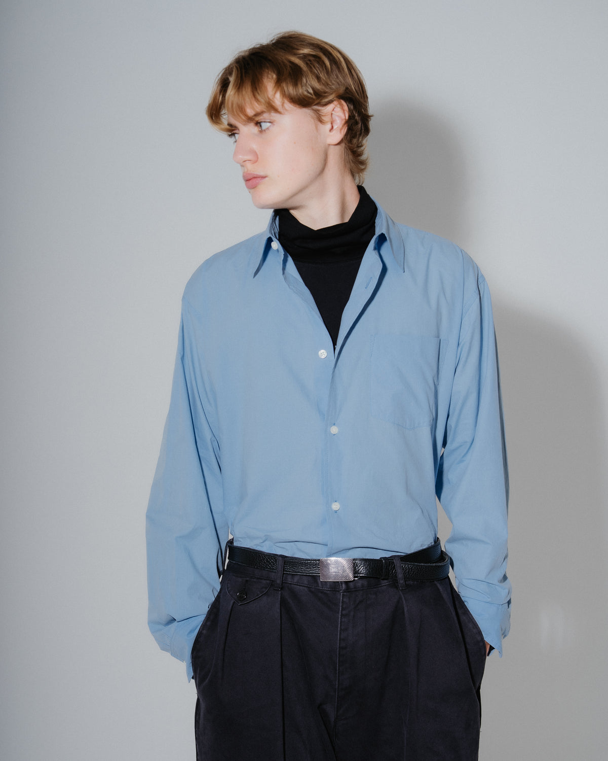 BOUTIQUE LONG SLEEVE BOX SHIRT SAX（ブティックロングスリーブボックスシャツサックス）｜ONLINE BOUTIQUE（オンラインブティック）