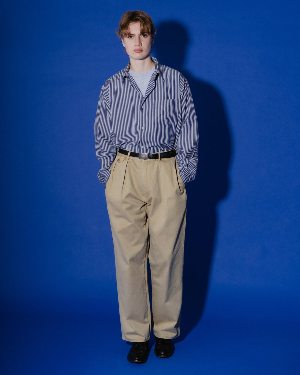 BOUTIQUE LONG SLEEVE BOX SHIRT NAVY STRIPE（ブティックロングスリーブボックスシャツネイビーストライプ）｜ONLINE BOUTIQUE（オンラインブティック）
