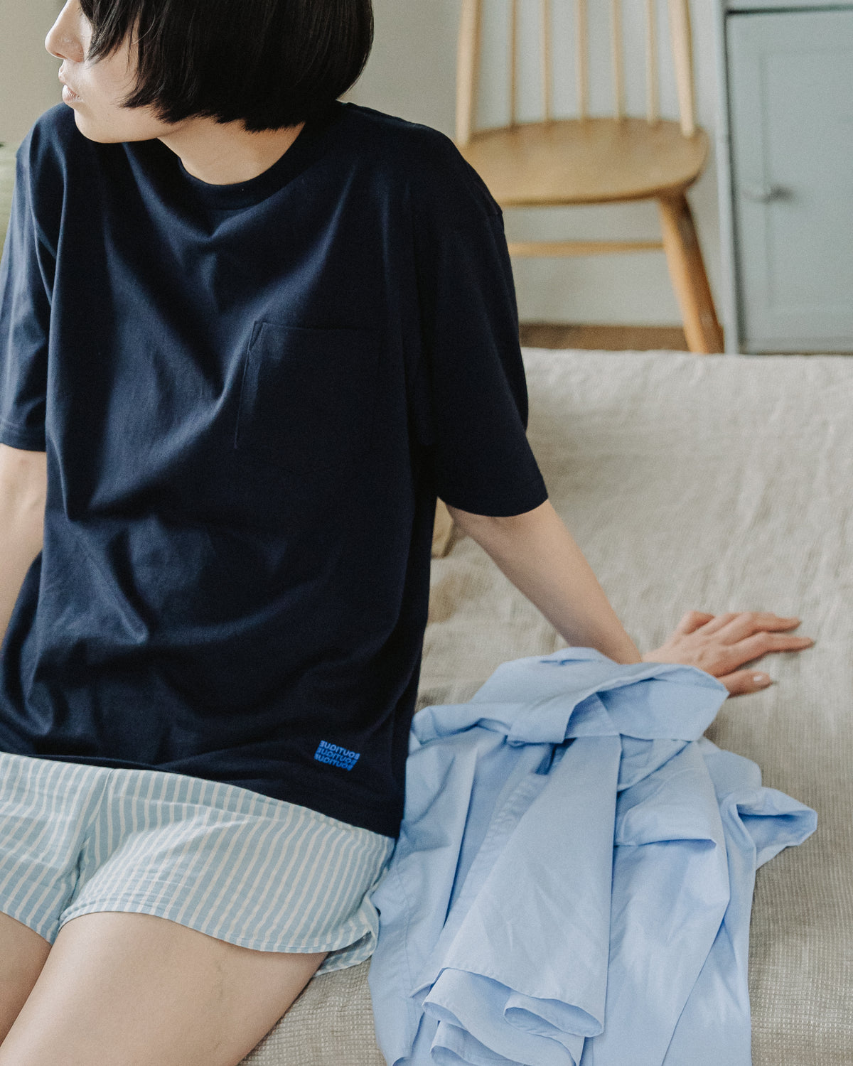 BOUTIQUE × FRUIT OF THE LOOM IT'S OUR DAILY 2PACK TEE NAVY