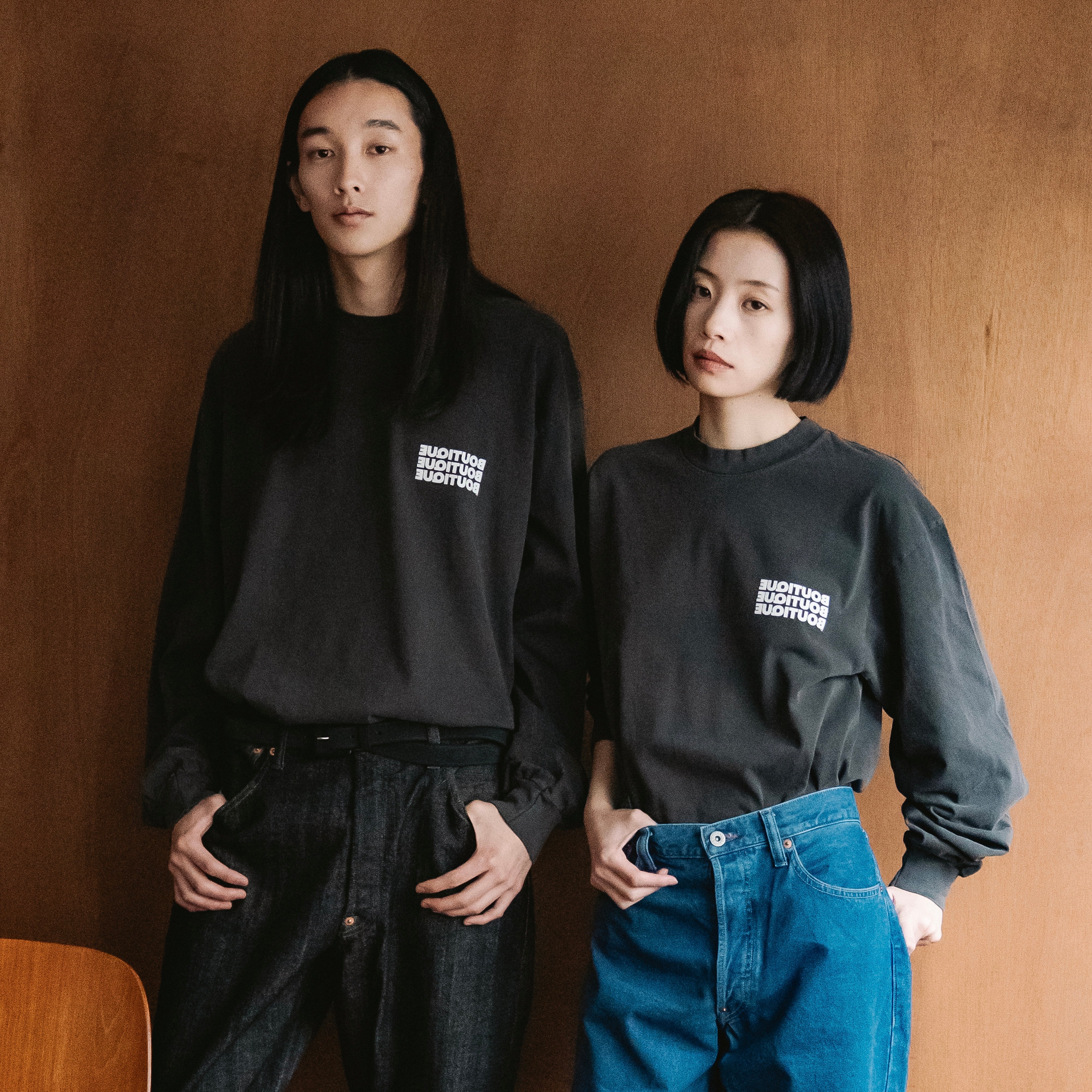 BOUTIQUE L/S TEE GARMENT DYE CHARCOAL（ブティックロングスリーブTシャツガーメントダイチャコール）｜ONLINE BOUTIQUE（オンラインブティック）