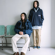 BOUTIQUE NYLON × FLEECE STAND COLLAR NAVY（ブティックナイロン×フリーススタンドカラージャケットネイビー）｜ONLINE BOUTIQUE（オンラインブティック）