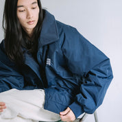 BOUTIQUE NYLON × FLEECE STAND COLLAR NAVY（ブティックナイロン×フリーススタンドカラージャケットネイビー）｜ONLINE BOUTIQUE（オンラインブティック）