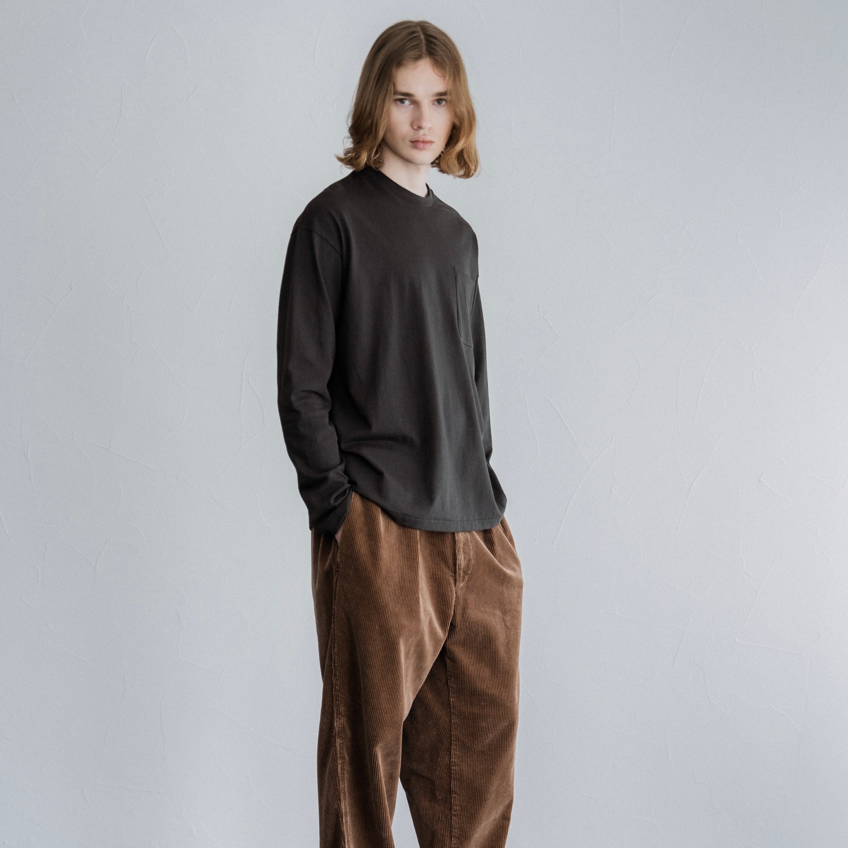 FOUNDOUR COTTON LONG SLEEVE POCKET TEE BLACK（ファウンダコットンロングスリーブポケットTシャツブラック）｜ONLINE BOUTIQUE（オンラインブティック）