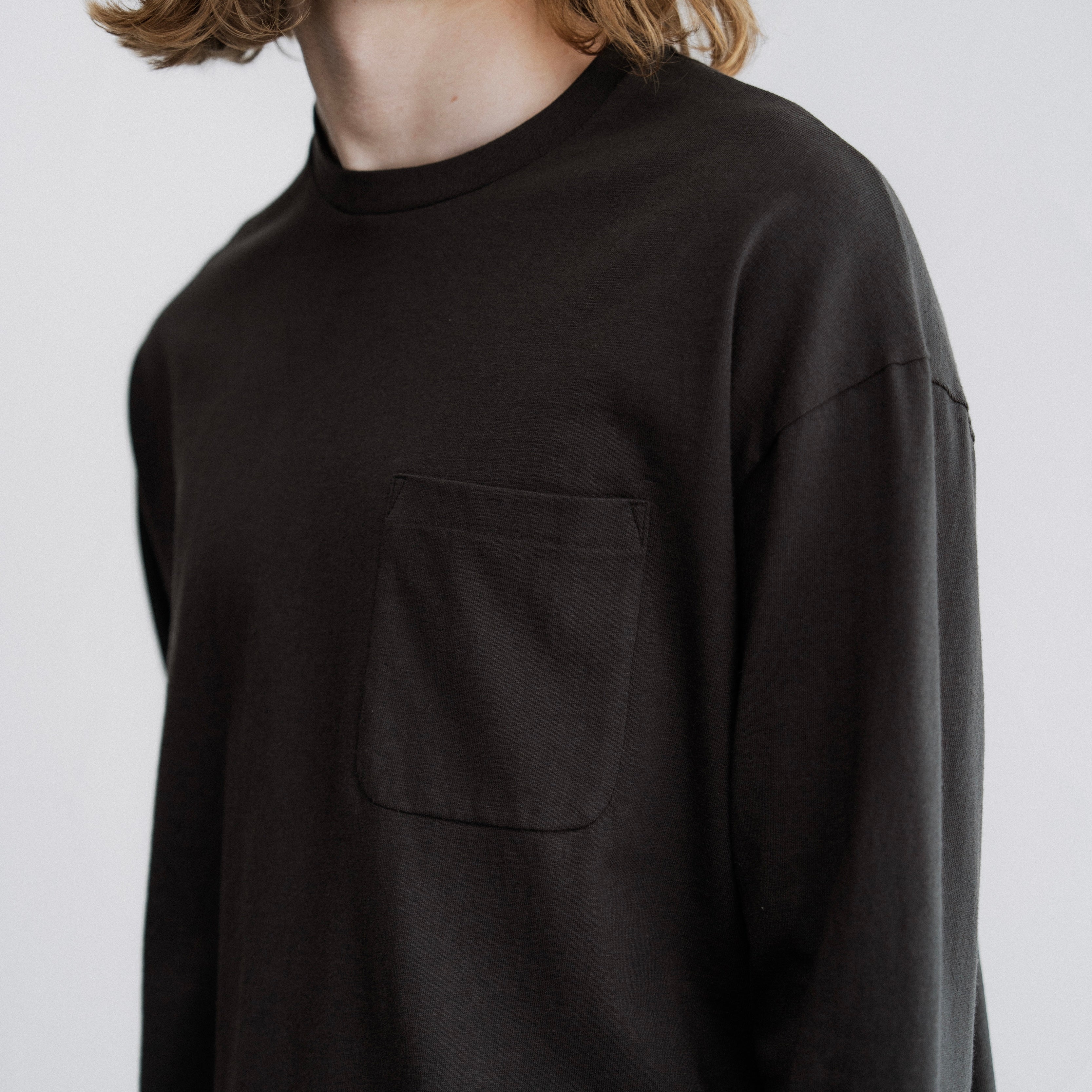 FOUNDOUR COTTON LONG SLEEVE POCKET TEE BLACK（ファウンダコットンロングスリーブポケットTシャツブラック）｜ONLINE BOUTIQUE（オンラインブティック）