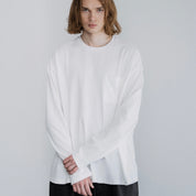FOUNDOUR COTTON LONG SLEEVE POCKET TEE WHITE（ファウンダコットンロングスリーブポケットロングスリーブTシャツホワイト）｜ONLINE BOUTIQUE（オンラインブティック）