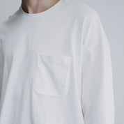 FOUNDOUR COTTON LONG SLEEVE POCKET TEE WHITE（ファウンダコットンロングスリーブポケットロングスリーブTシャツホワイト）｜ONLINE BOUTIQUE（オンラインブティック）