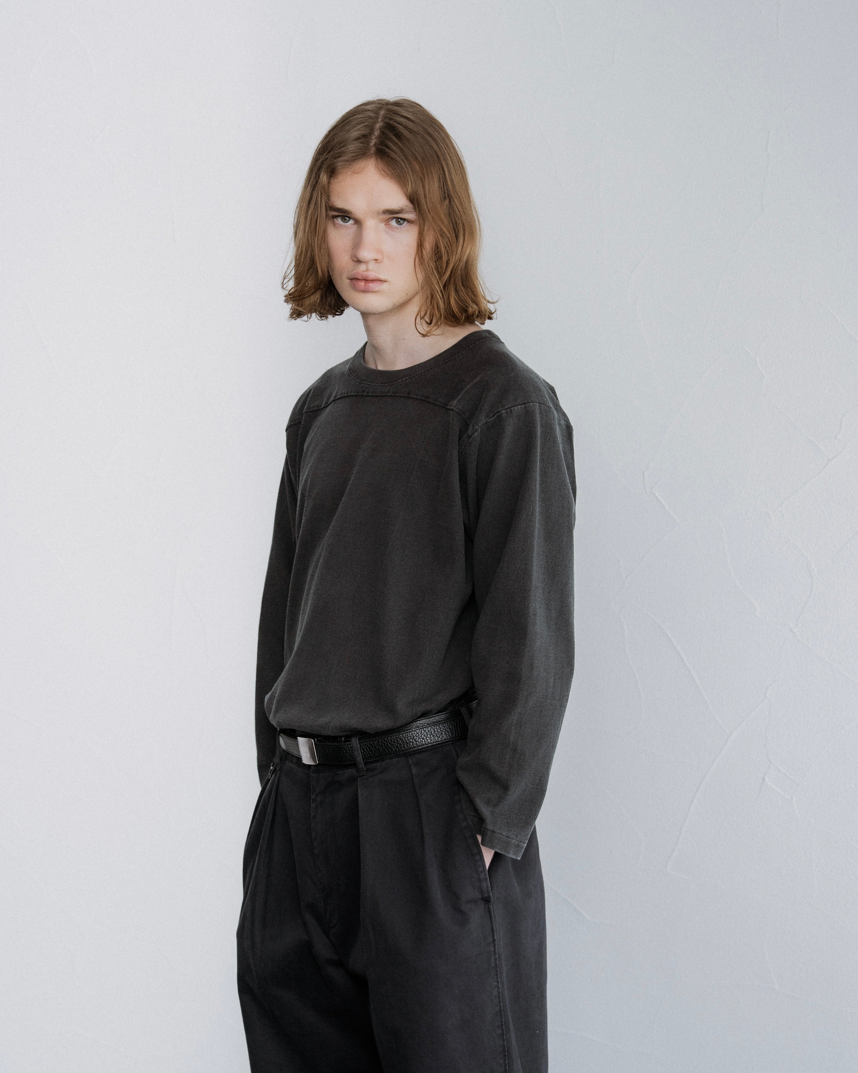 FOUNDOUR COTTON BD FADE  FOOTBALL TEE BLACK（ファウンダコットンボタンダウンフェードフットボールTシャツブラック）｜ONLINE BOUTIQUE（オンラインブティック）