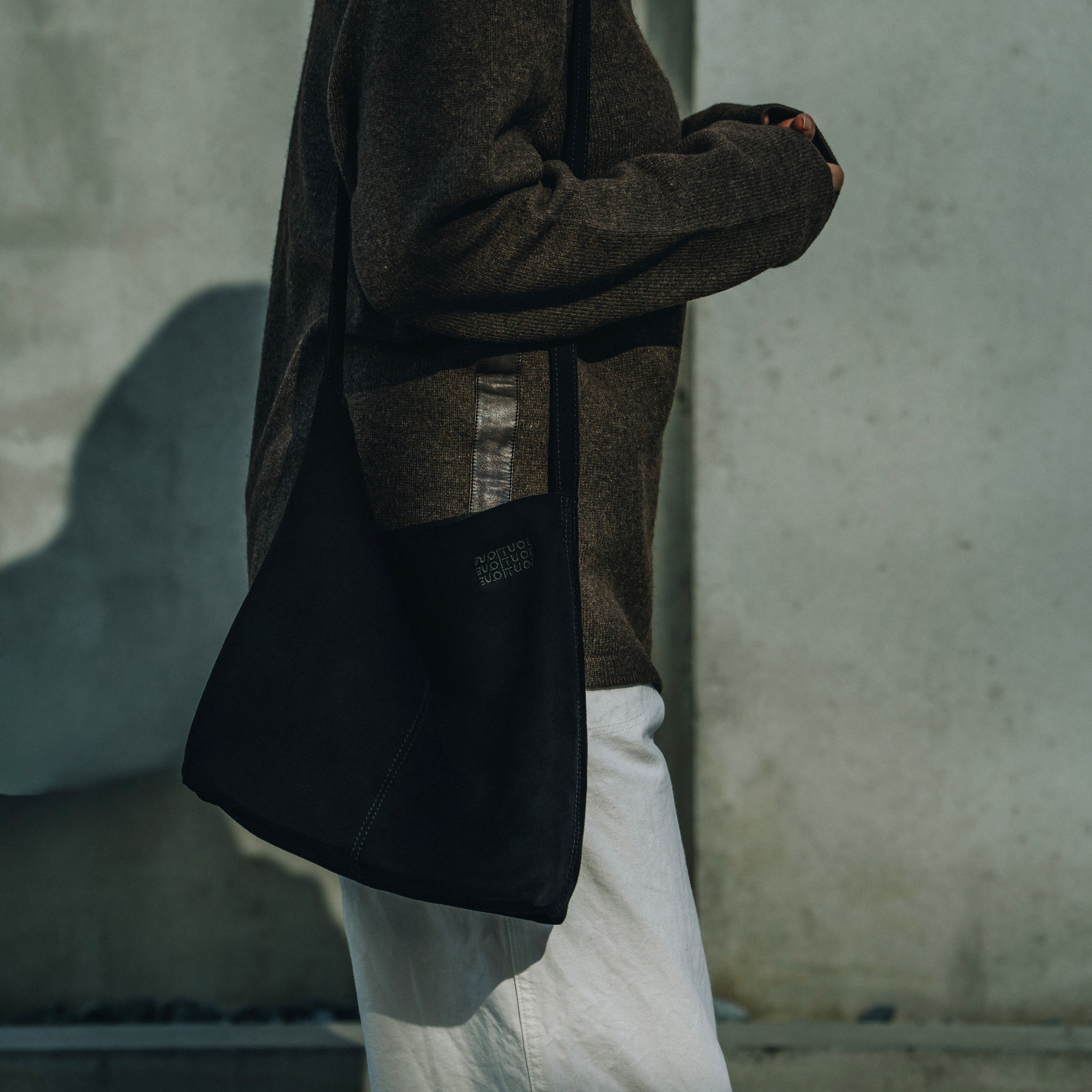 Morphee × BOUTIQUE OIL SUEDE BLACK BAG（モルフェ×ブティックオイル