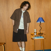 BOUTIQUE SHORT SLEEVE BOX SHIRT DARK BROWN（ブティックショートスリーブボックスシャツダークブラウン）｜ONLINE BOUTIQUE（オンラインブティック）