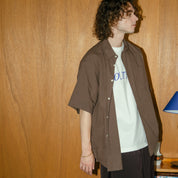 BOUTIQUE SHORT SLEEVE BOX SHIRT DARK BROWN（ブティックショートスリーブボックスシャツダークブラウン）｜ONLINE BOUTIQUE（オンラインブティック）