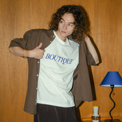 BOUTIQUE SHORT SLEEVE BOX SHIRT DARK BROWN（ブティックショートスリーブボックスシャツダークブラウン）｜ONLINE BOUTIQUE（オンラインブティック）